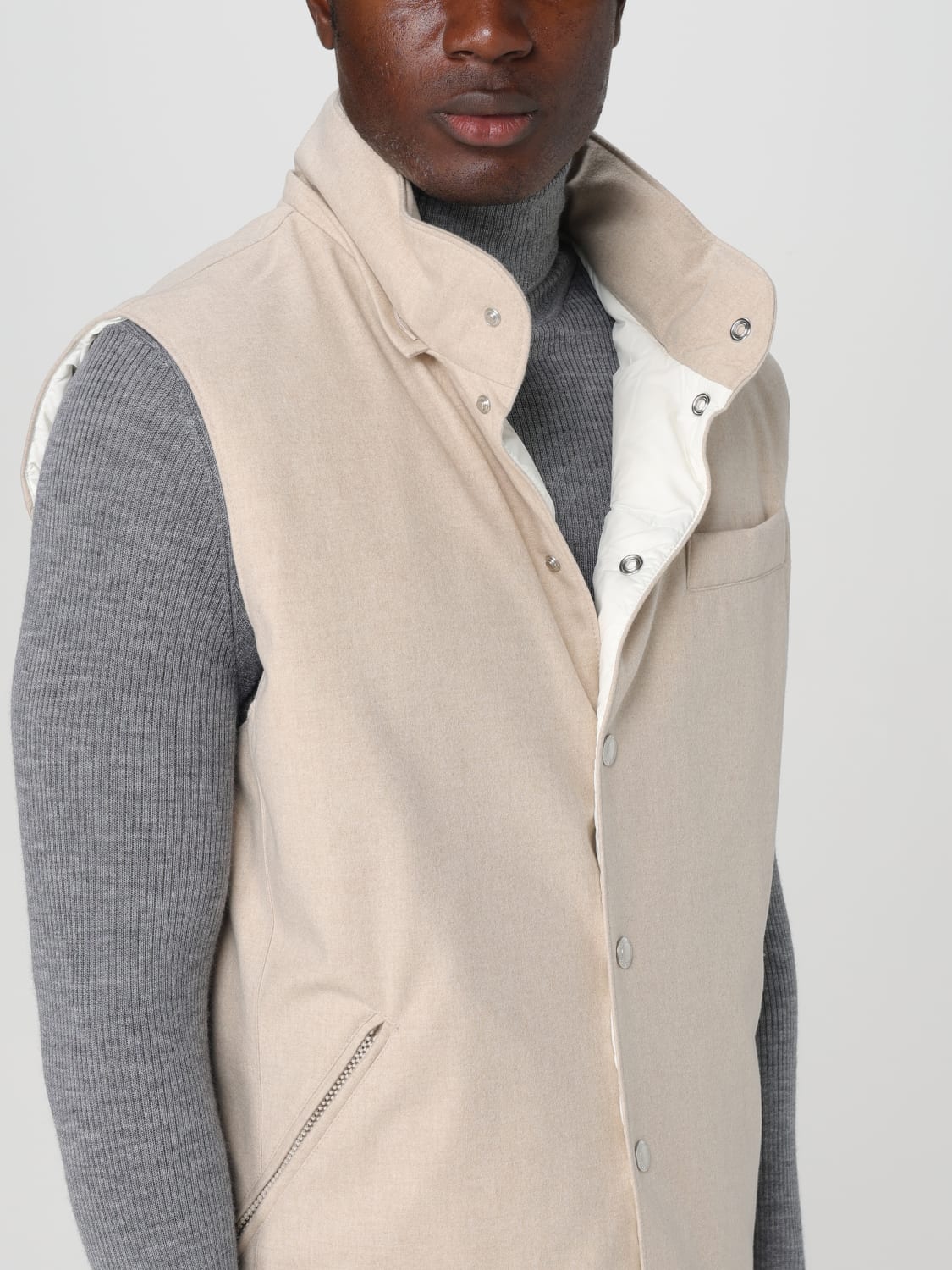 BRUNELLO CUCINELLI SUIT VEST: Brunello Cucinelli vest with hood, Sand - Img 5