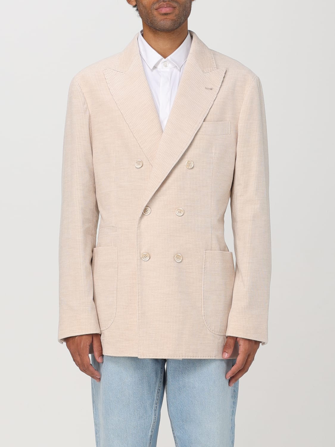 Giglio Blazer doppiopetto Brunello Cucinelli in velluto e cashmere