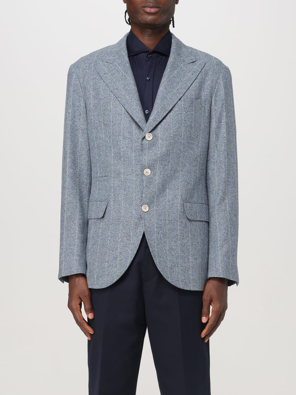 BRUNELLO CUCINELLI BLAZER: Blazer homme Brunello Cucinelli, Bleu Azur - Img 1