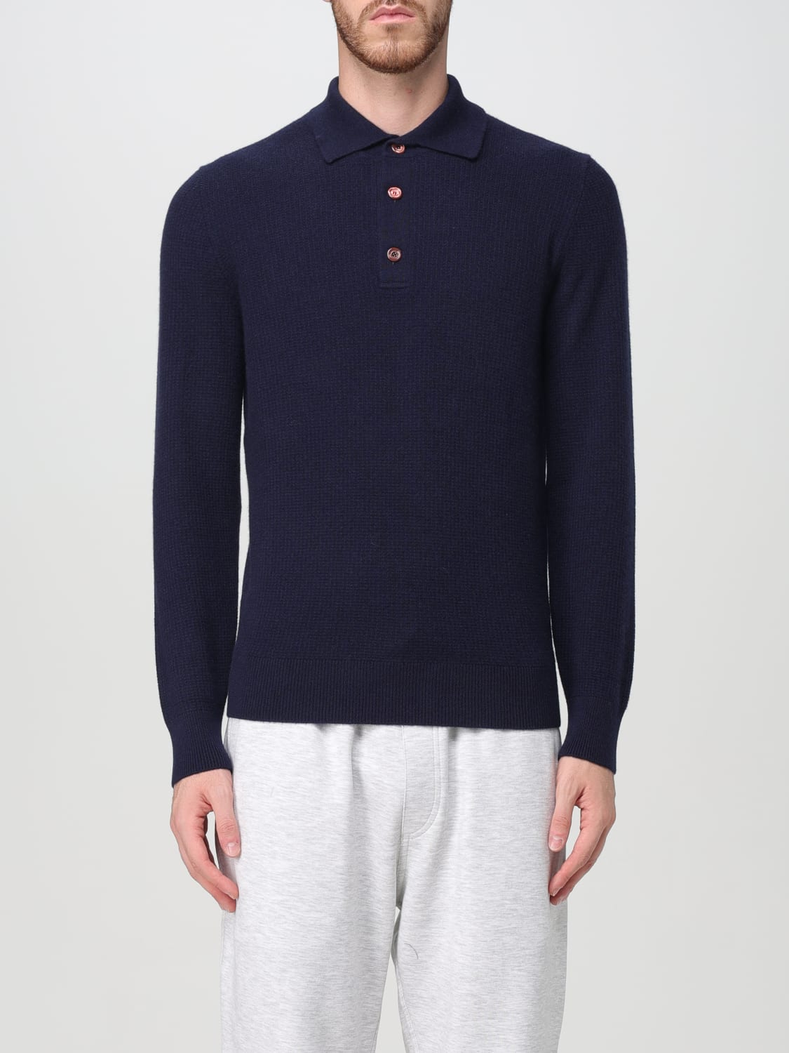 BRUNELLO CUCINELLI POLO SHIRT: Sweater men Brunello Cucinelli, Navy - Img 1