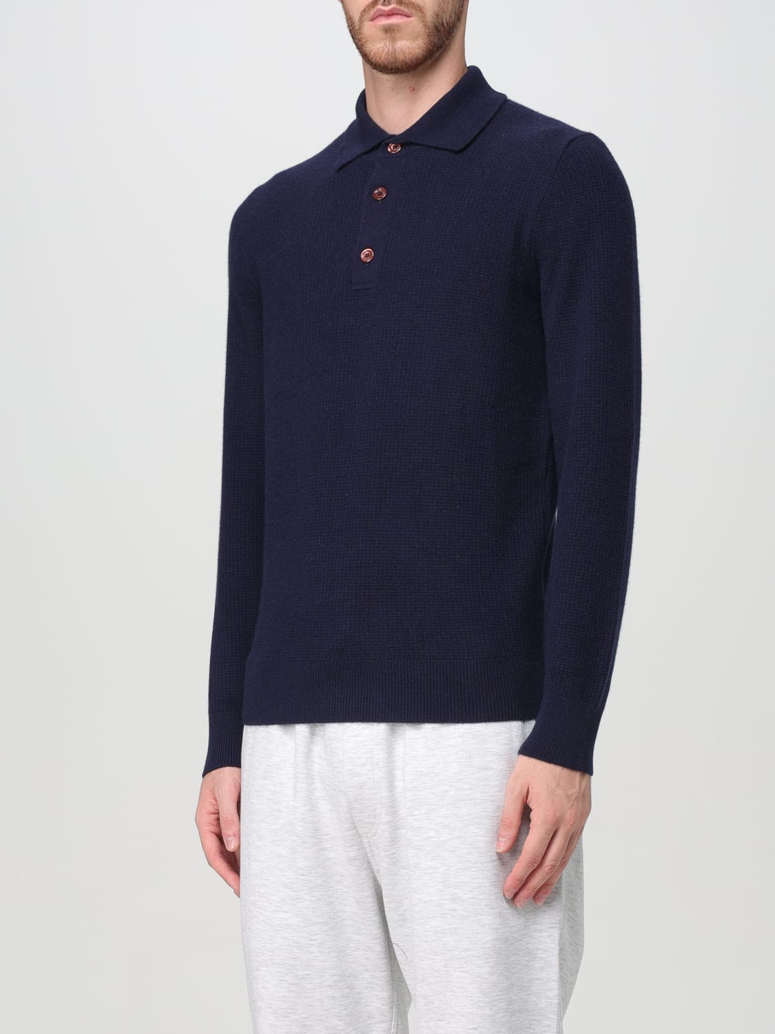 BRUNELLO CUCINELLI POLO SHIRT: Sweater men Brunello Cucinelli, Navy - Img 4