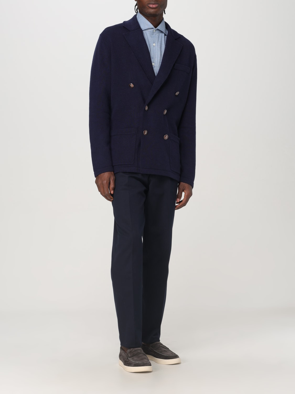 BRUNELLO CUCINELLI BLAZER: Blazer a doppiopetto Brunello Cucinelli in cashmere, Blue Navy - Img 2