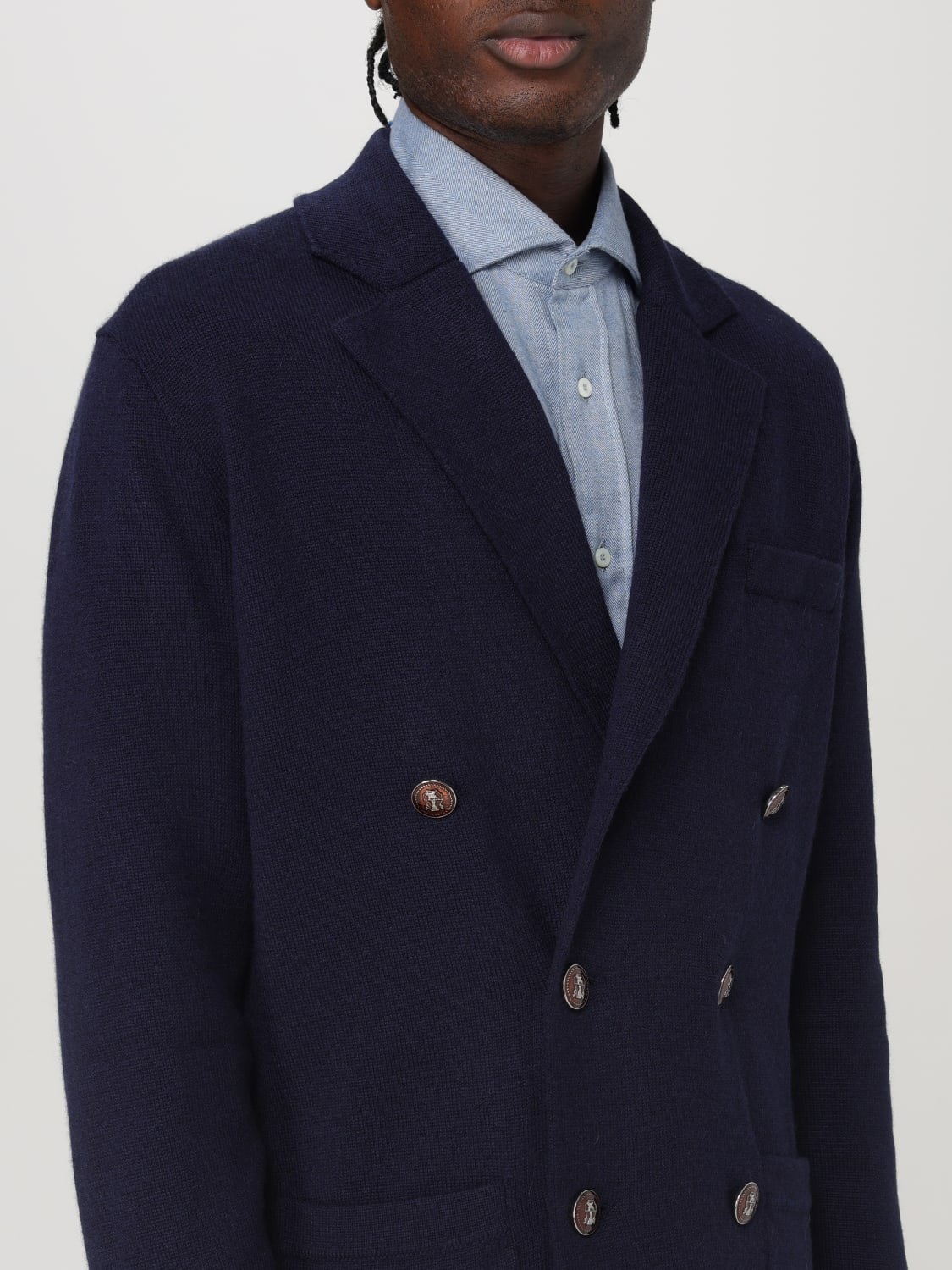 BRUNELLO CUCINELLI BLAZER: Blazer a doppiopetto Brunello Cucinelli in cashmere, Blue Navy - Img 5