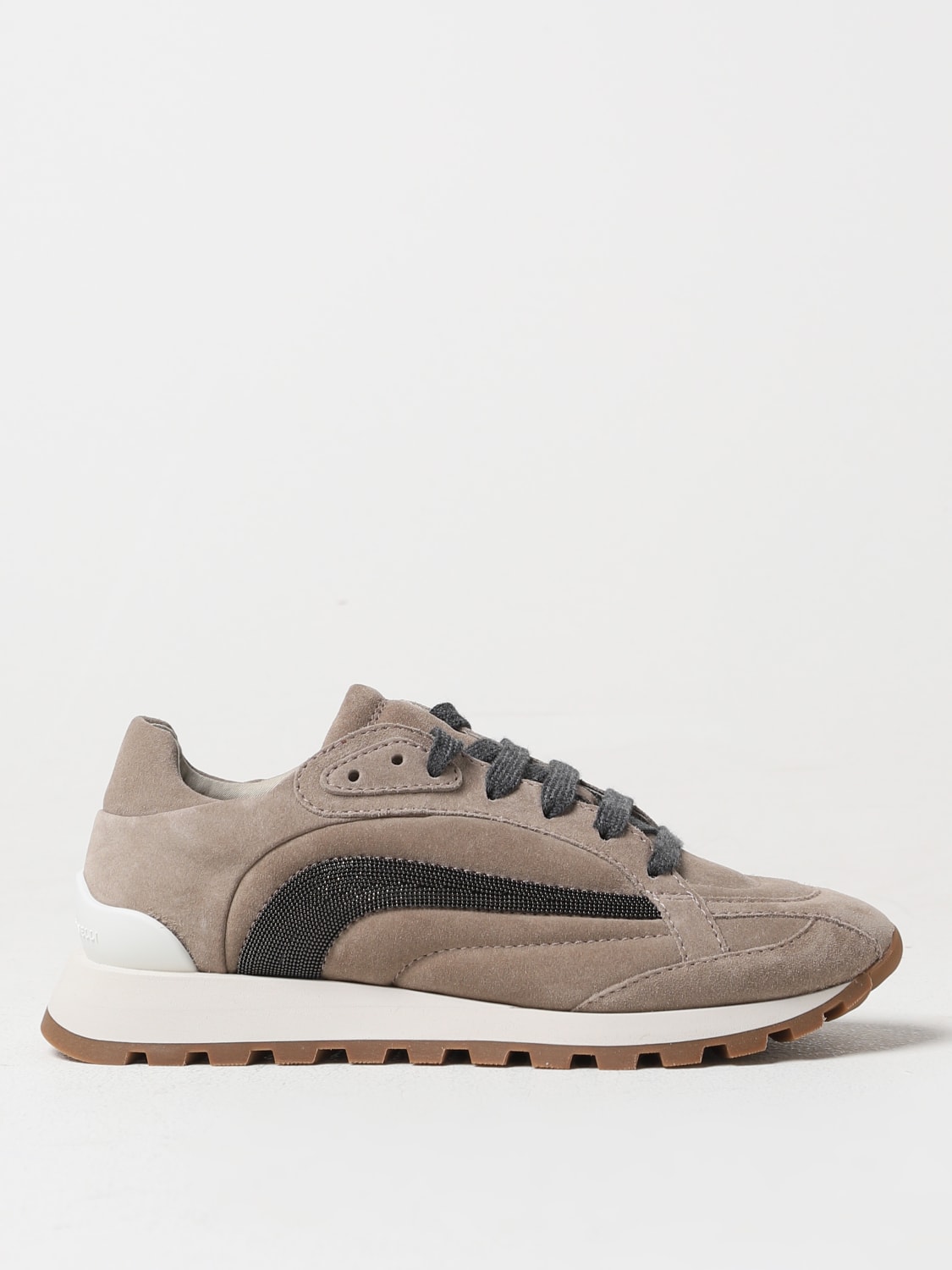 Giglio Sneakers Brunello Cucinelli in camoscio con monile