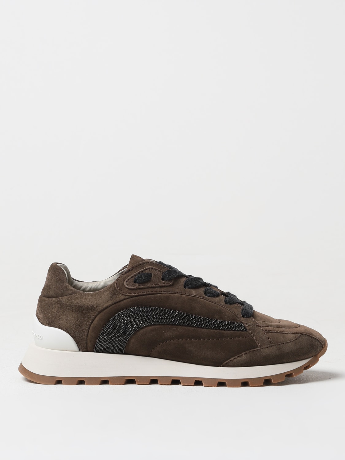 Giglio Sneakers Brunello Cucinelli in camoscio con monile