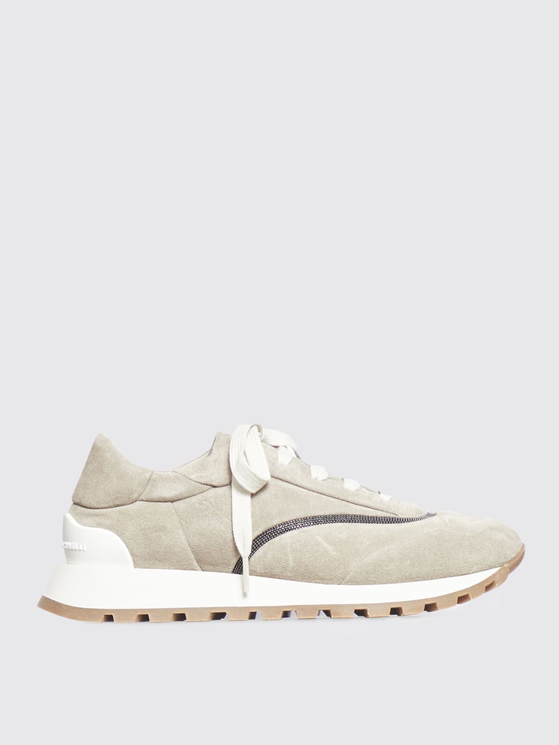 BRUNELLO CUCINELLI SNEAKERS: Sneakers Brunello Cucinelli in camoscio con monile , Bianco - Img 1