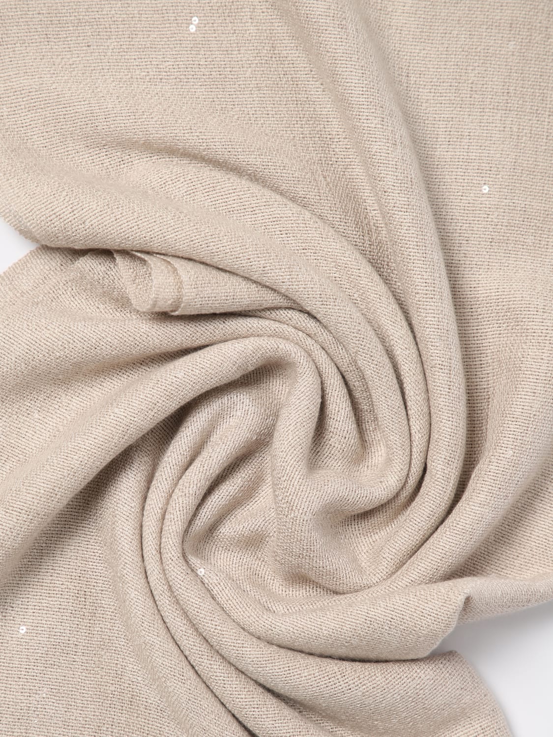 BRUNELLO CUCINELLI SCARF: Scarf woman Brunello Cucinelli, Beige - Img 3