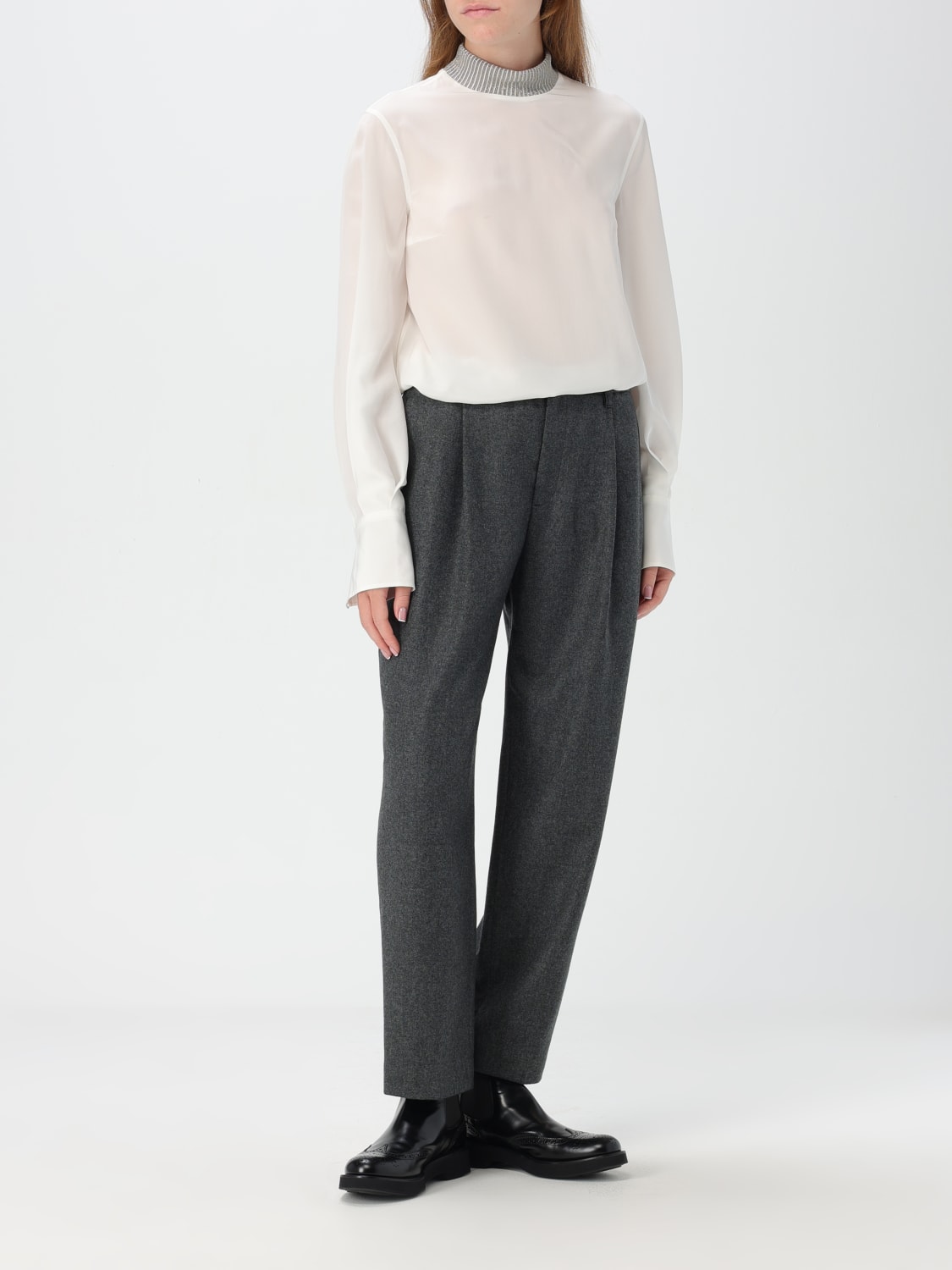 BRUNELLO CUCINELLI PANTS: Pants woman Brunello Cucinelli, Grey 1 - Img 2