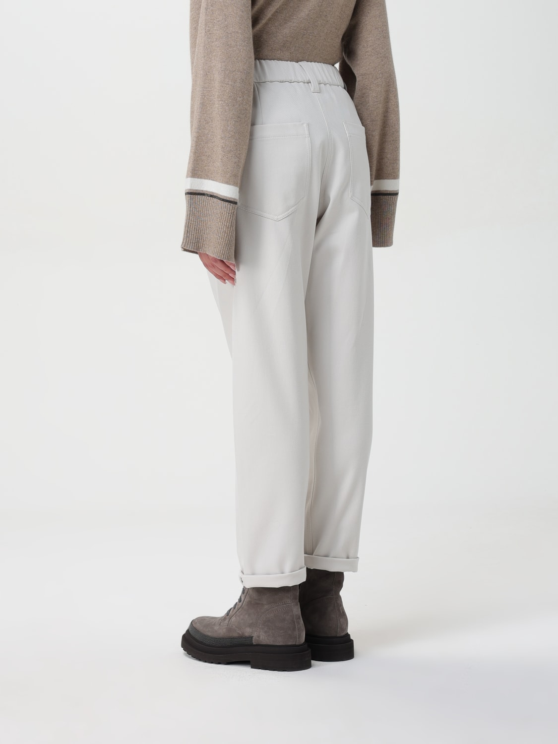 BRUNELLO CUCINELLI PANTS: Pants woman Brunello Cucinelli, Yellow Cream - Img 3