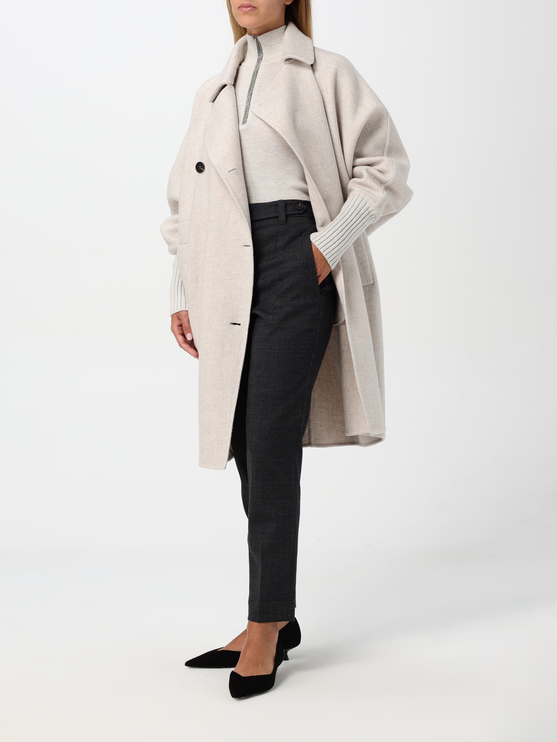 BRUNELLO CUCINELLI COAT: Coat woman Brunello Cucinelli, Pearl - Img 2