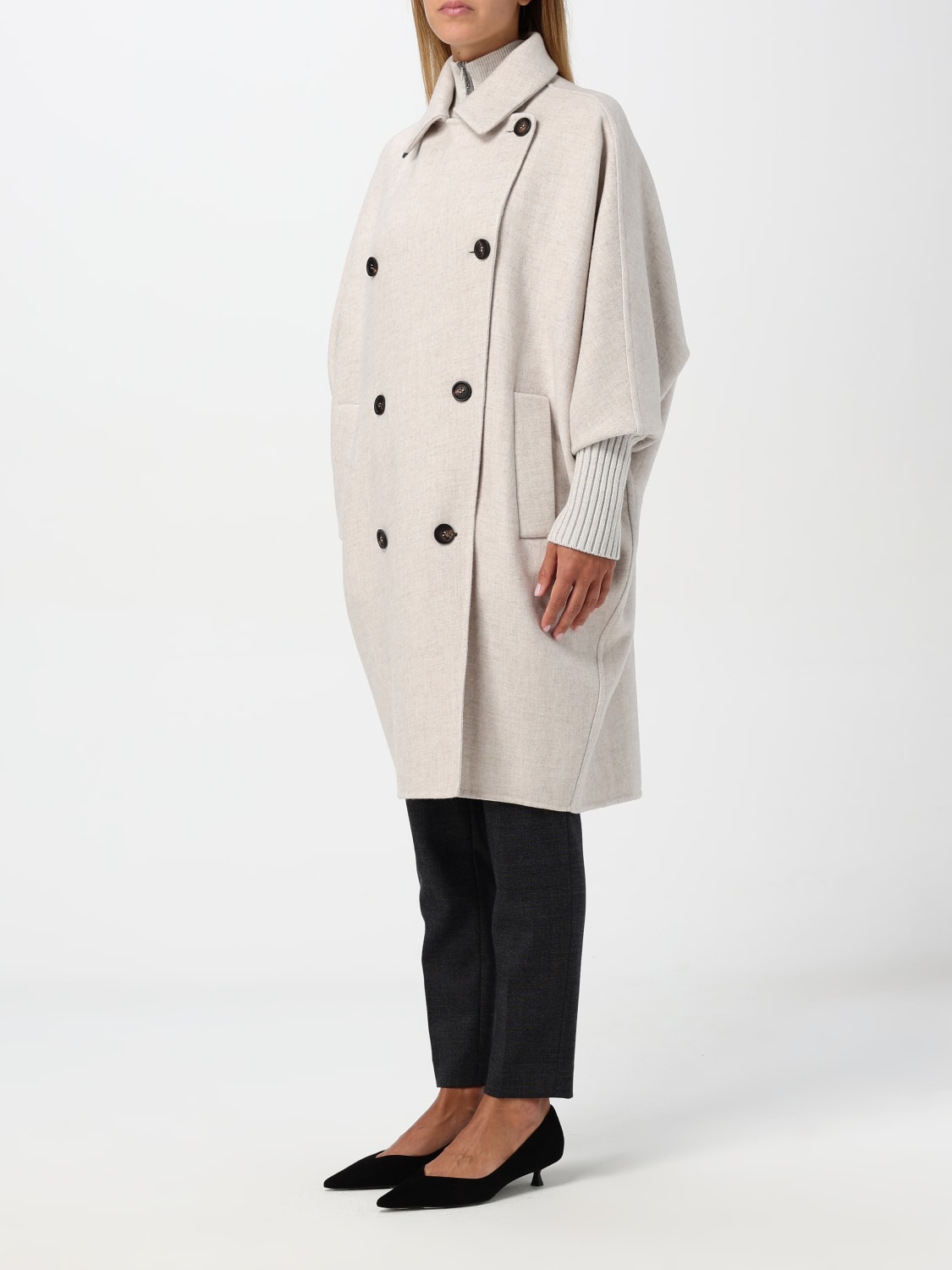 BRUNELLO CUCINELLI COAT: Coat woman Brunello Cucinelli, Pearl - Img 4