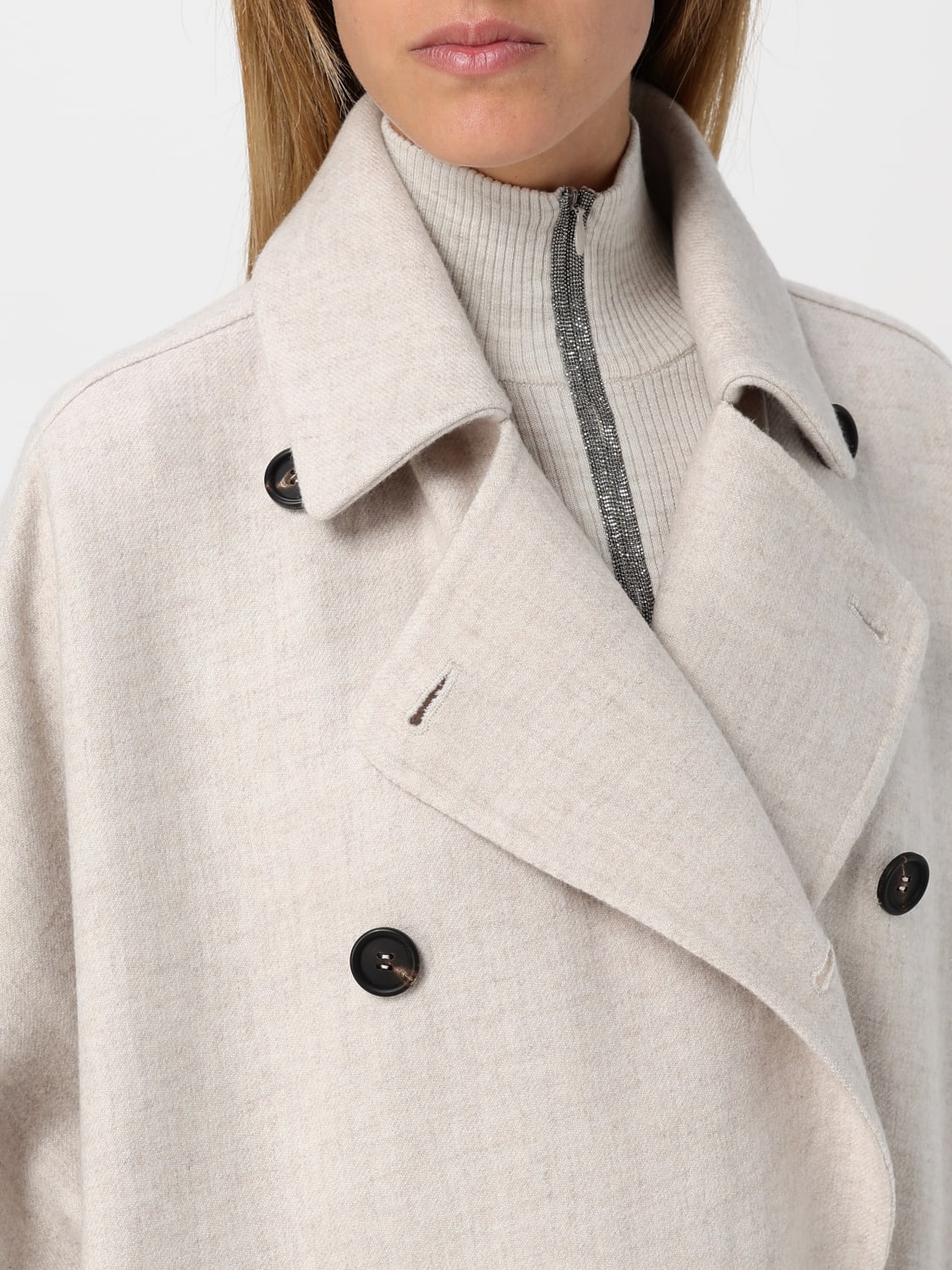 BRUNELLO CUCINELLI COAT: Coat woman Brunello Cucinelli, Pearl - Img 5