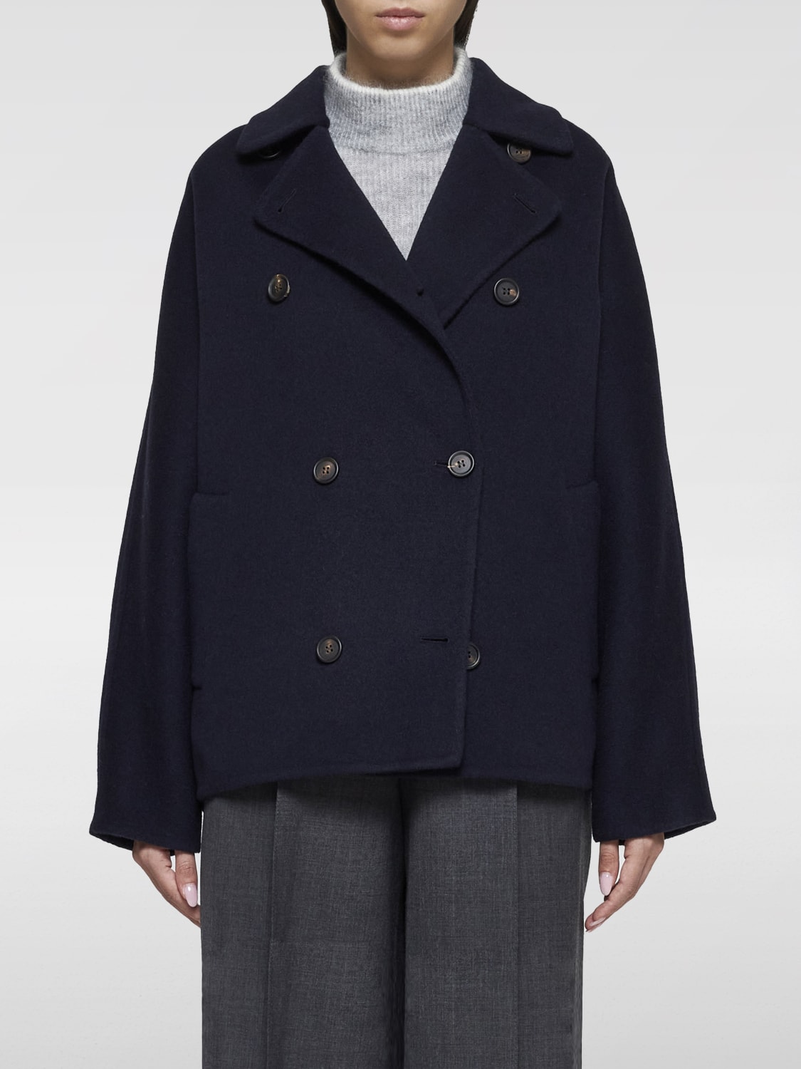 BRUNELLO CUCINELLI COAT: Coat woman Brunello Cucinelli, Blue - Img 1