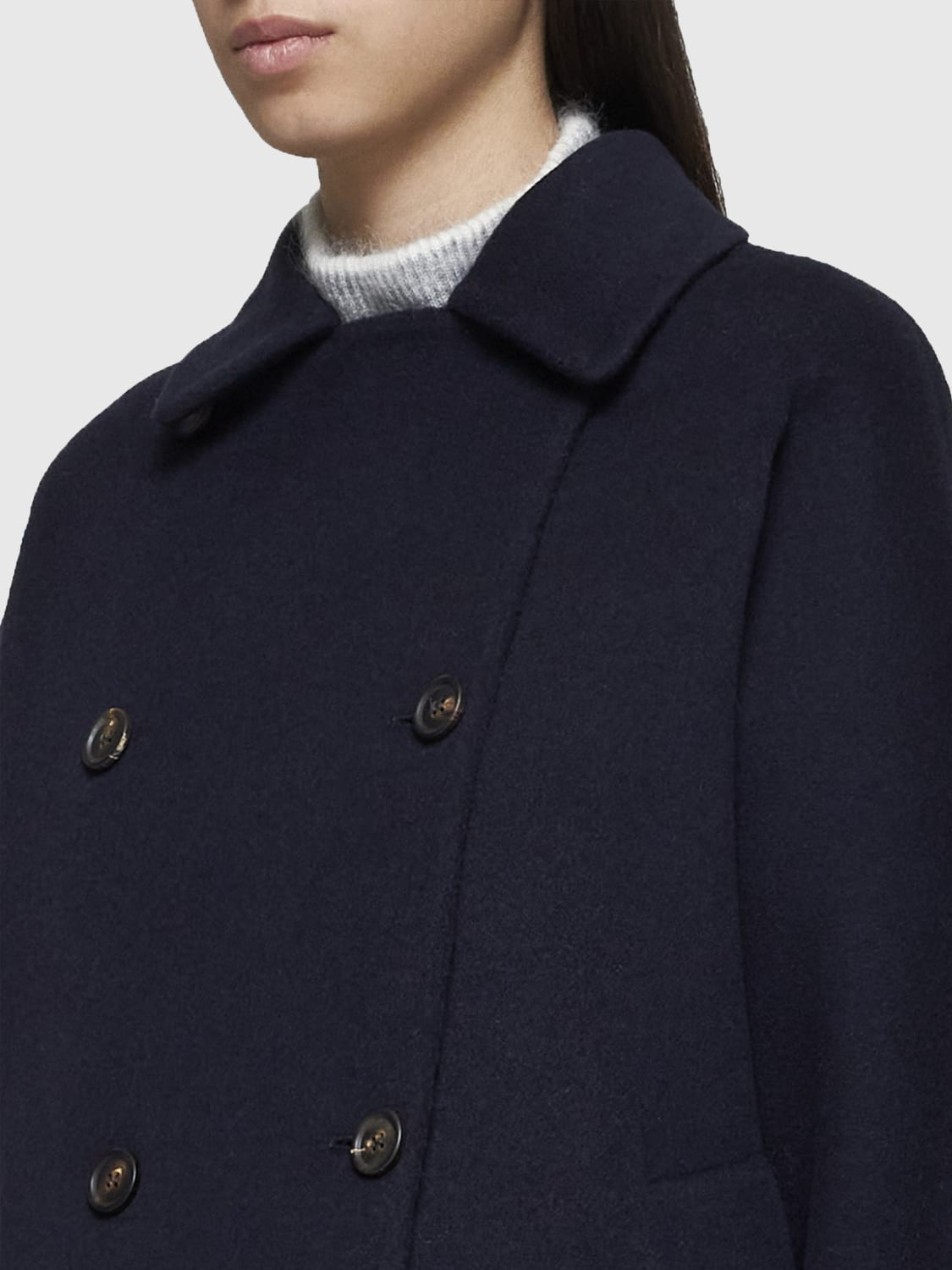 BRUNELLO CUCINELLI COAT: Coat woman Brunello Cucinelli, Blue - Img 3