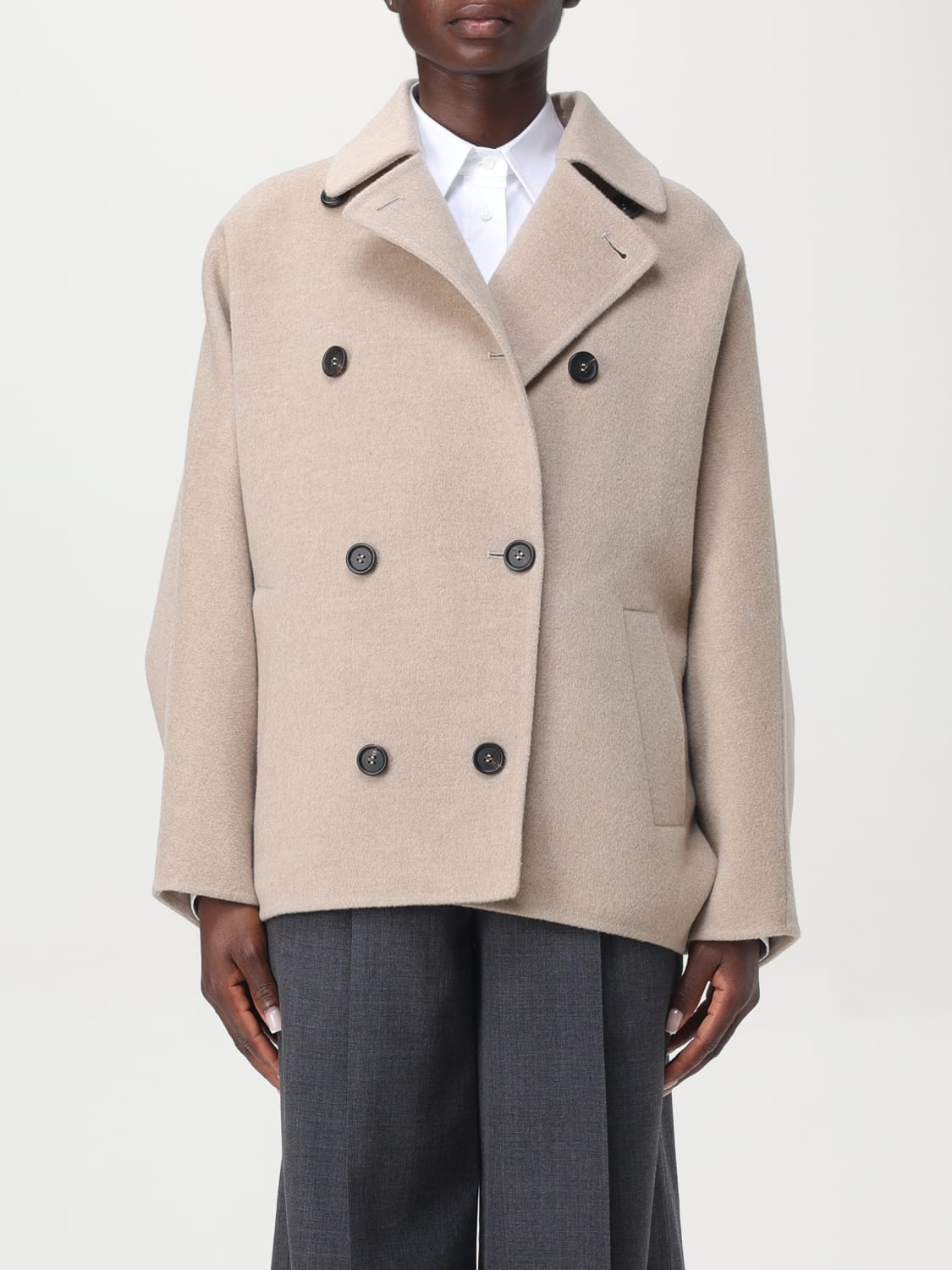 BRUNELLO CUCINELLI COAT: Coat woman Brunello Cucinelli, Beige - Img 1