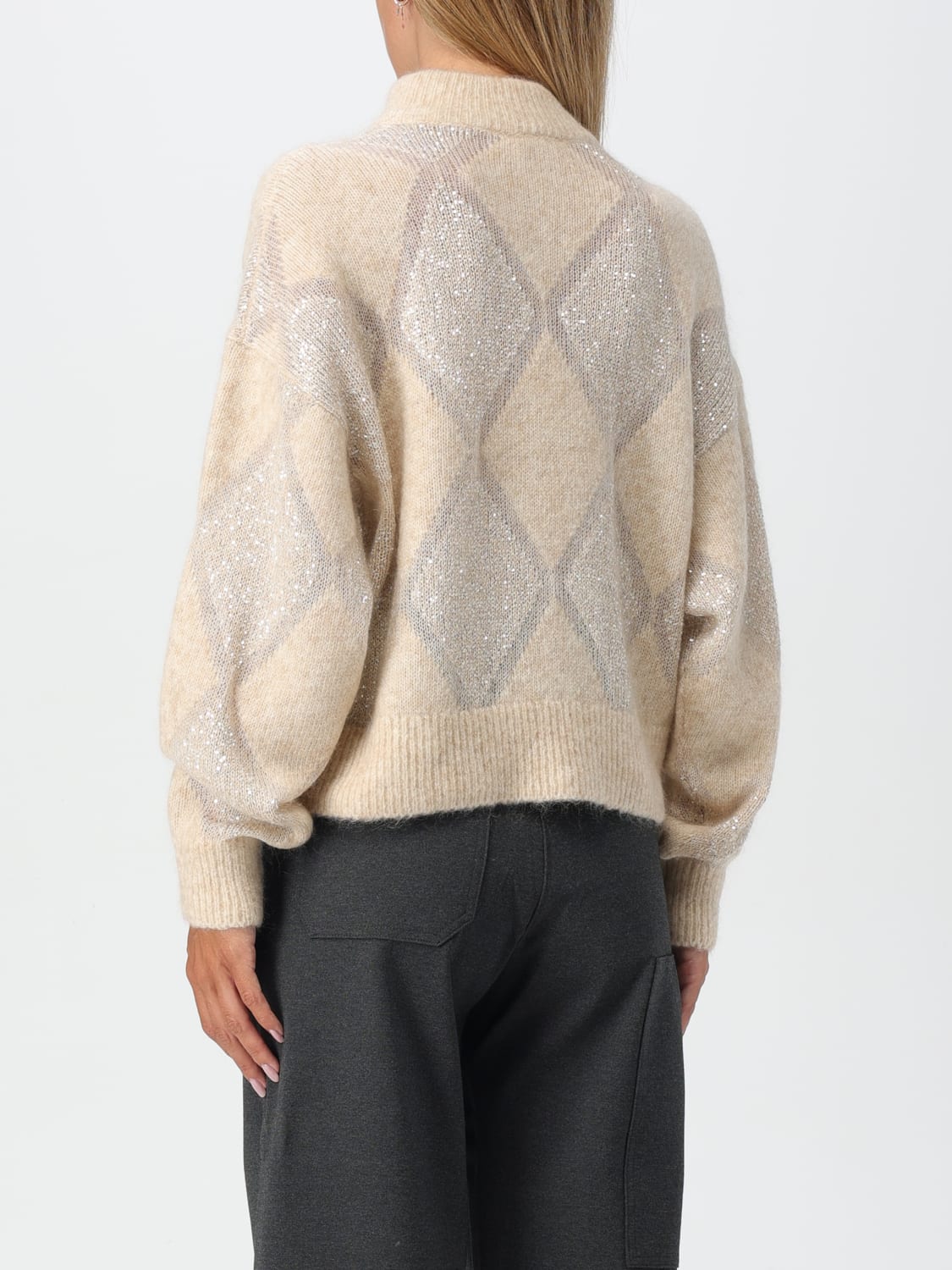 BRUNELLO CUCINELLI SWEATER: Sweater woman Brunello Cucinelli, Beige - Img 3