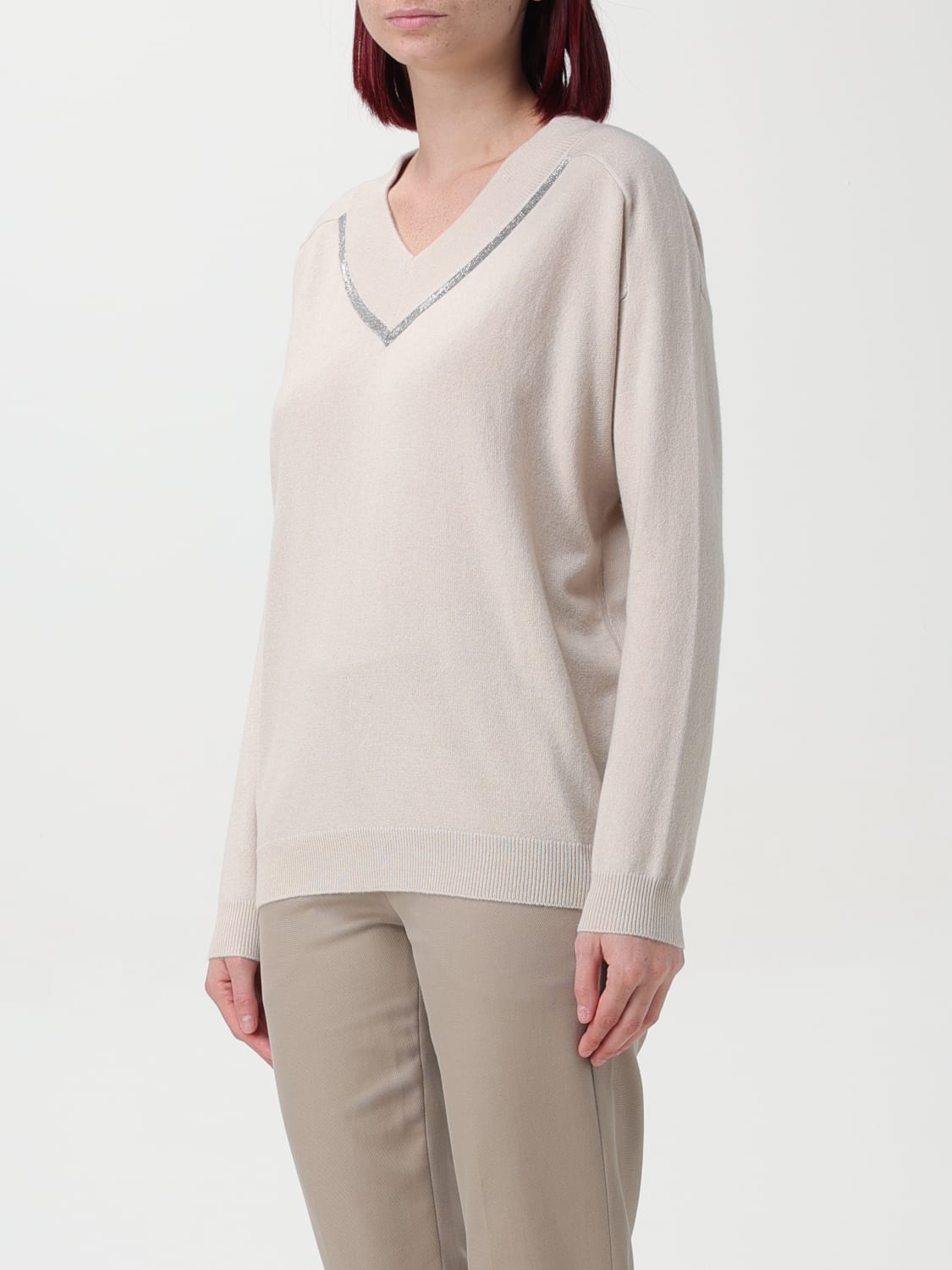 BRUNELLO CUCINELLI JERSEY: Jersey mujer Brunello Cucinelli, Beige - Img 4