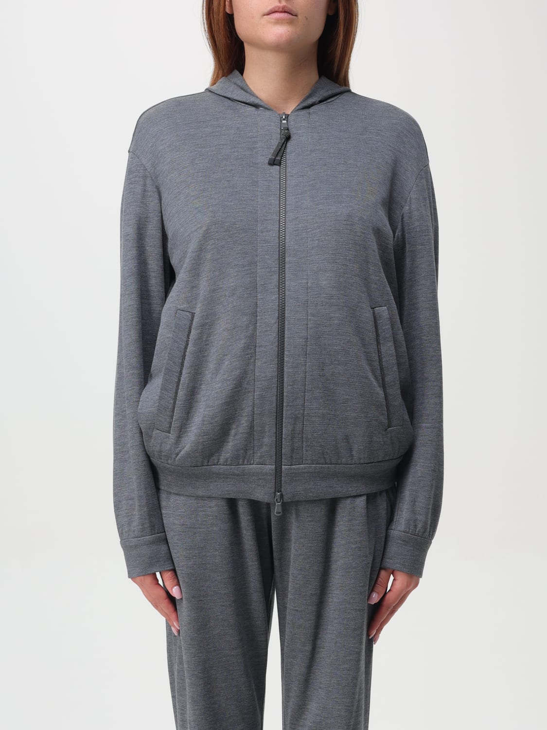 BRUNELLO CUCINELLI SWEATSHIRT: Sweatshirt woman Brunello Cucinelli, Grey 1 - Img 1