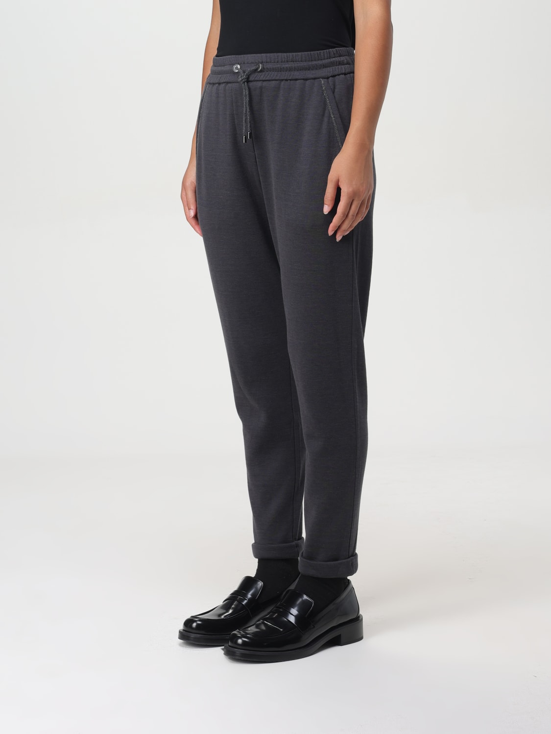 BRUNELLO CUCINELLI PANTS: Pants woman Brunello Cucinelli, Grey - Img 4