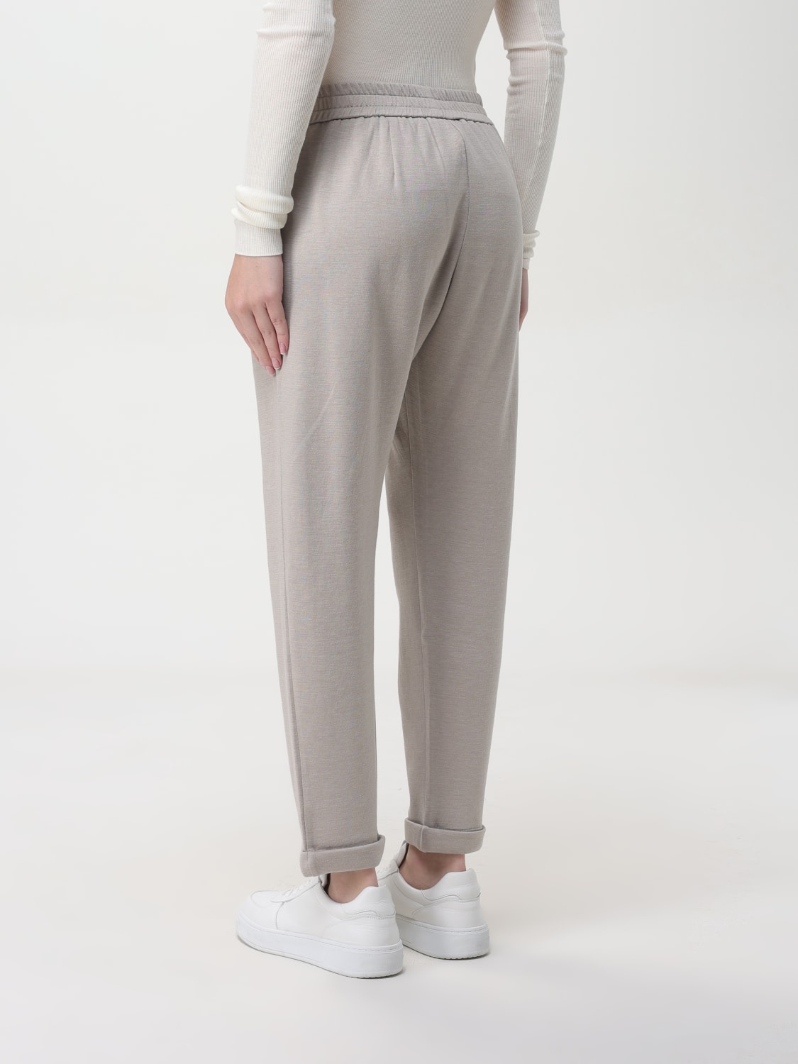 BRUNELLO CUCINELLI PANTS: Pants woman Brunello Cucinelli, Beige - Img 3