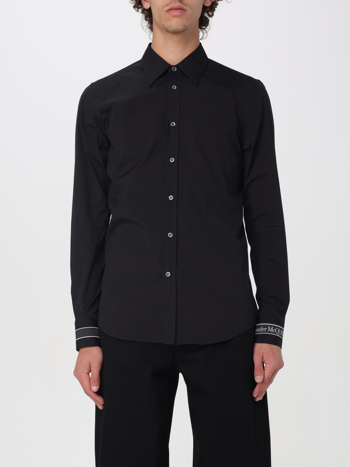MCQUEEN CAMICIA: Camicia con bande logate McQueen, Nero - Img 1