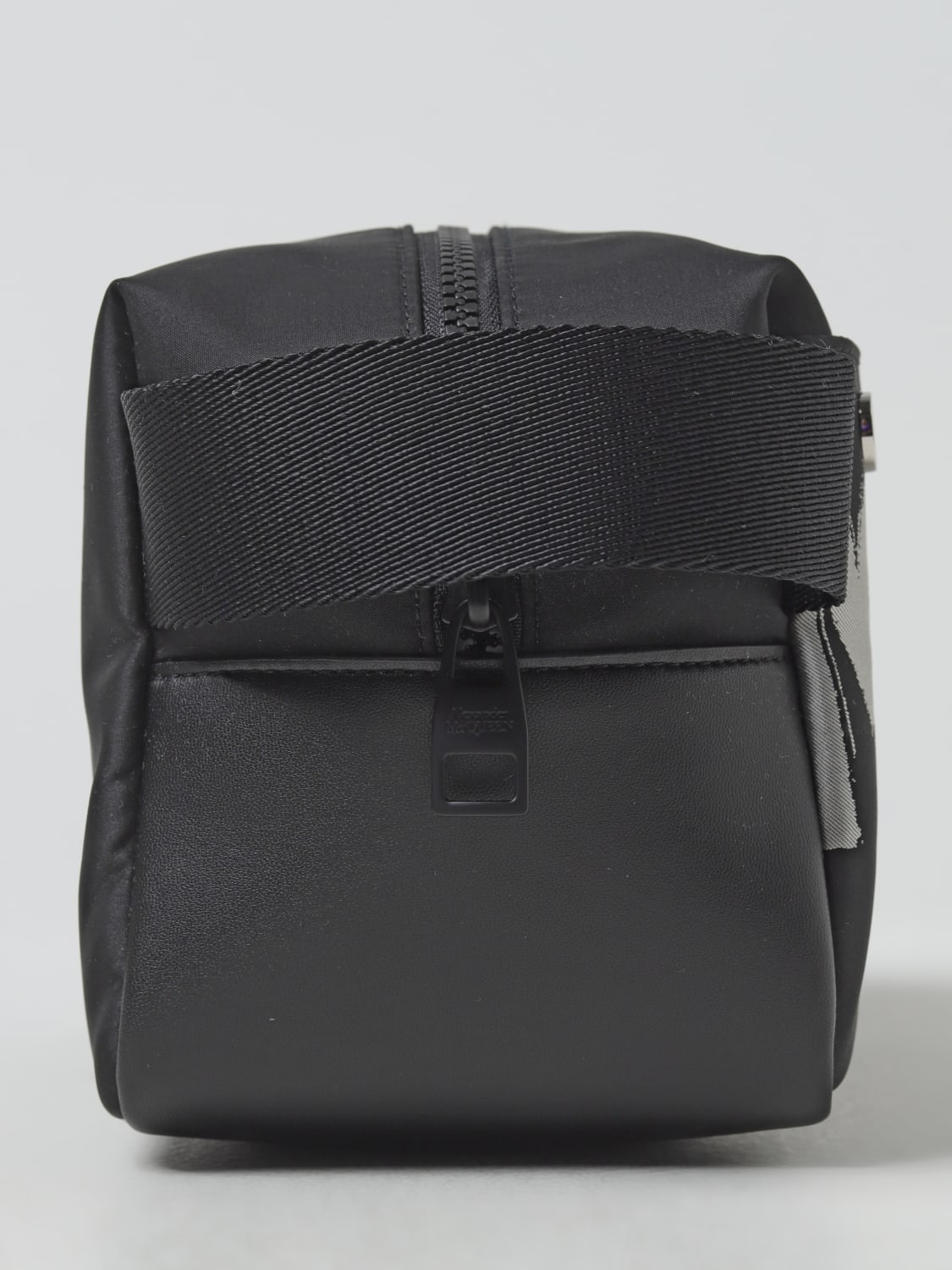 McQueen Outlet: Graffiti nylon and leather beauty case