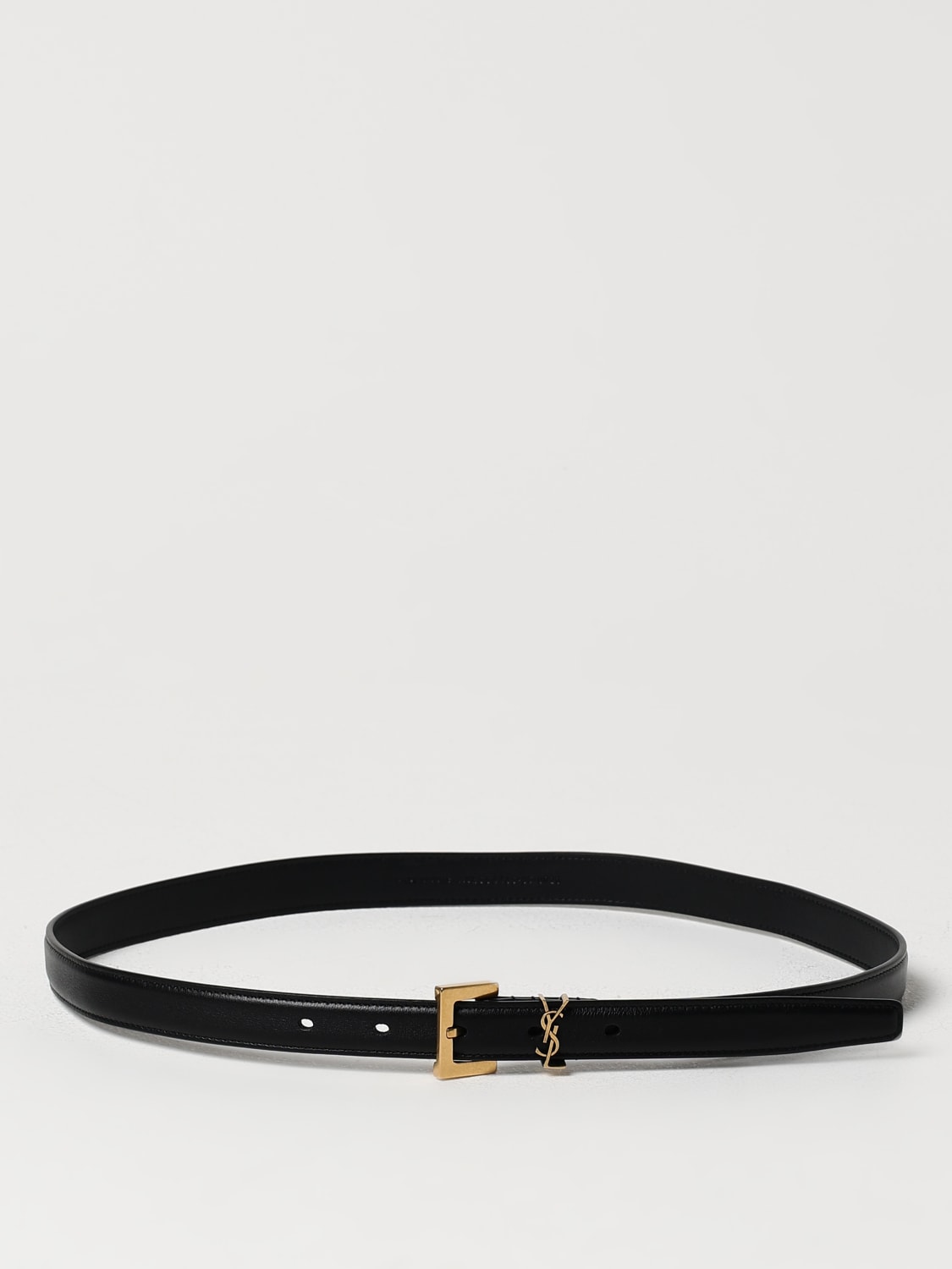 SAINT LAURENT: Cintura Cassandre in pelle - Nero | Cintura Saint Laurent  554465 BOO0W online su GIGLIO.COM