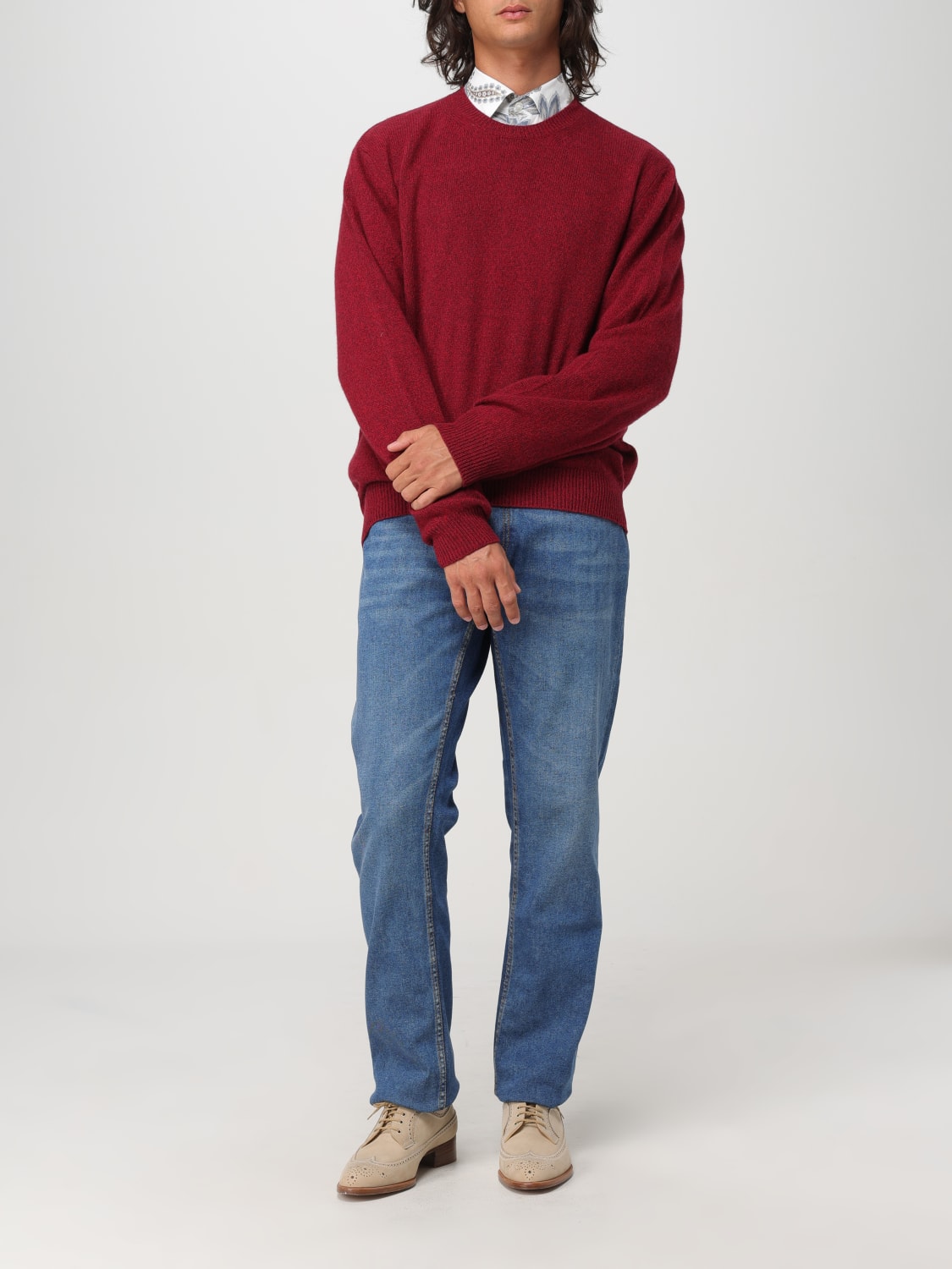 ETRO SWEATER: Sweater men Etro, Burgundy - Img 2