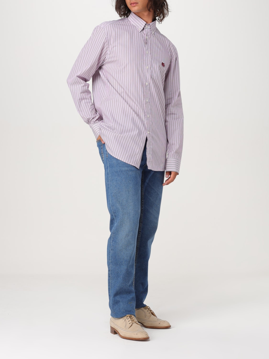 ETRO SHIRT: Shirt men Etro, Lilac - Img 2