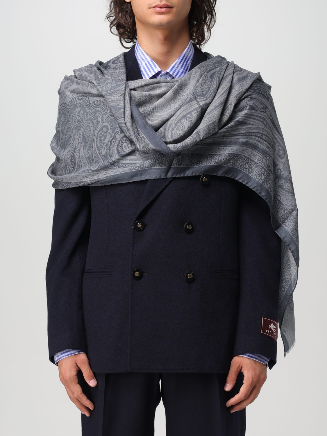 ETRO SCARF: Scarf men Etro, Grey - Img 2