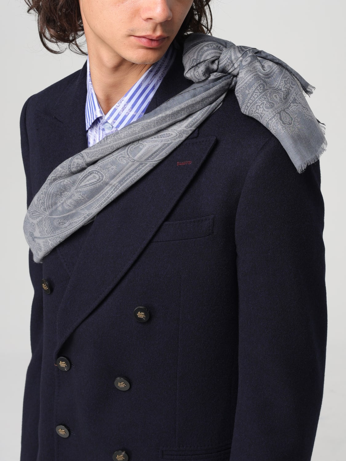 ETRO SCARF: Scarf men Etro, Grey - Img 4