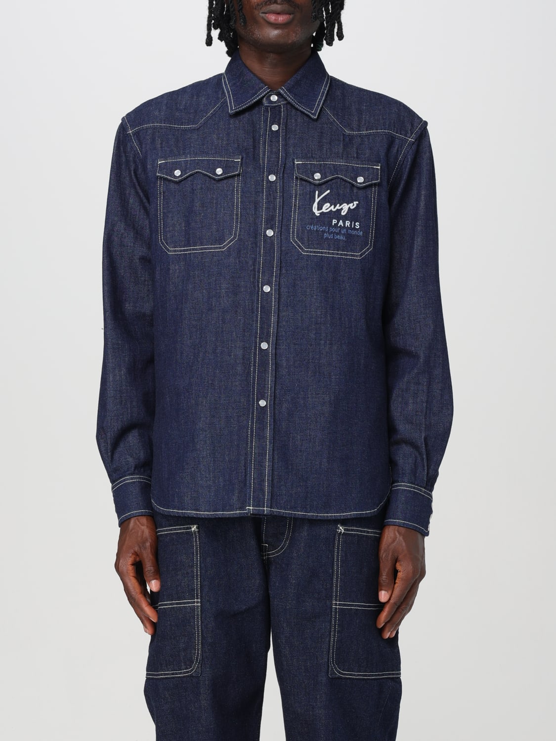 Giglio Camicia in denim Kenzo con logo