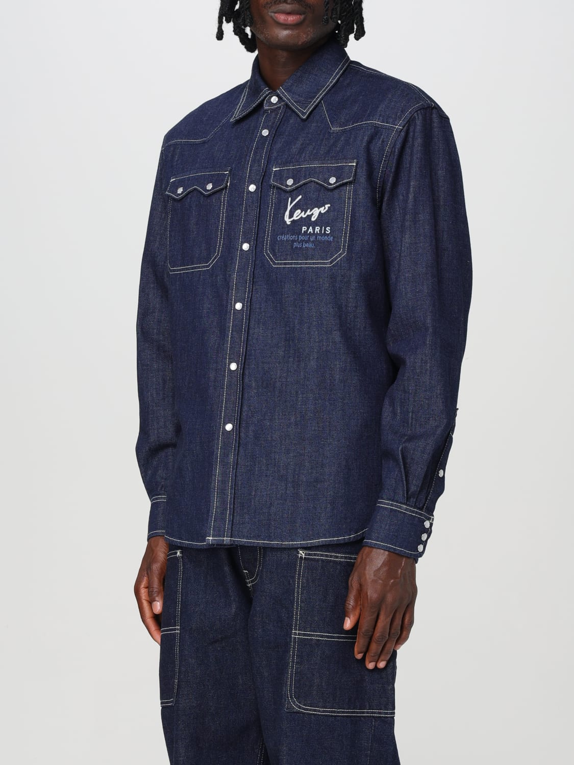 KENZO SHIRT: Shirt men Kenzo, Denim - Img 4