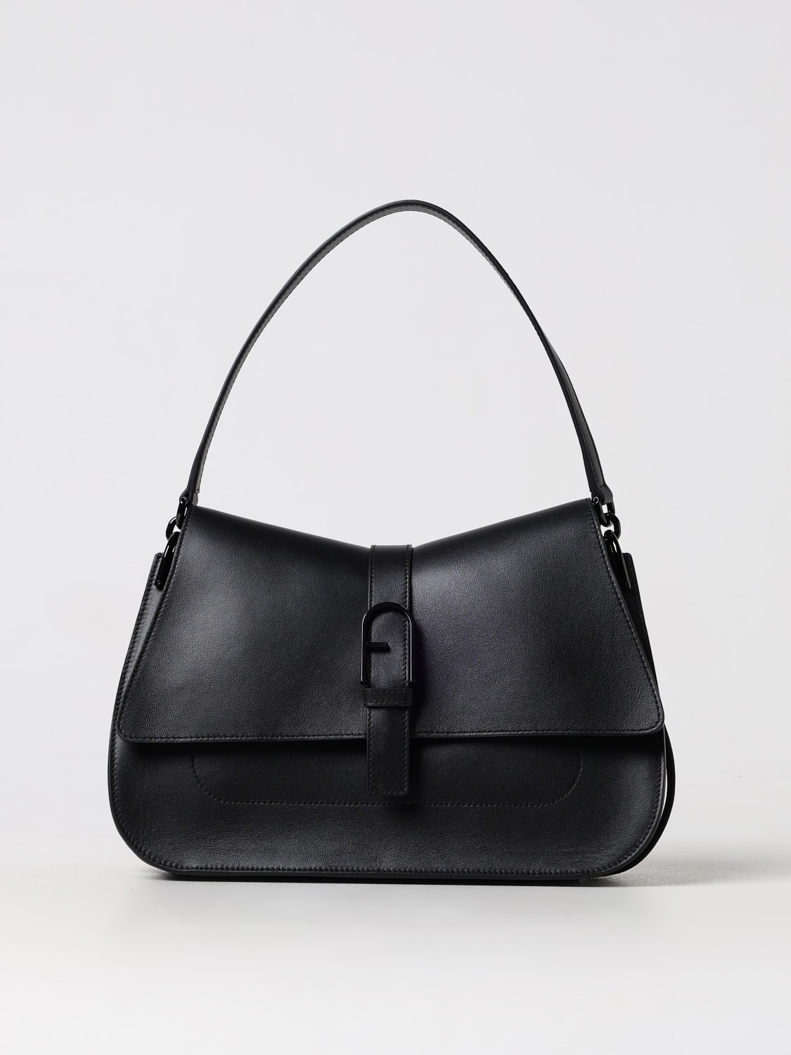 FURLA BORSA A SPALLA: Borsa Flow Furla in pelle , Nero - Img 1