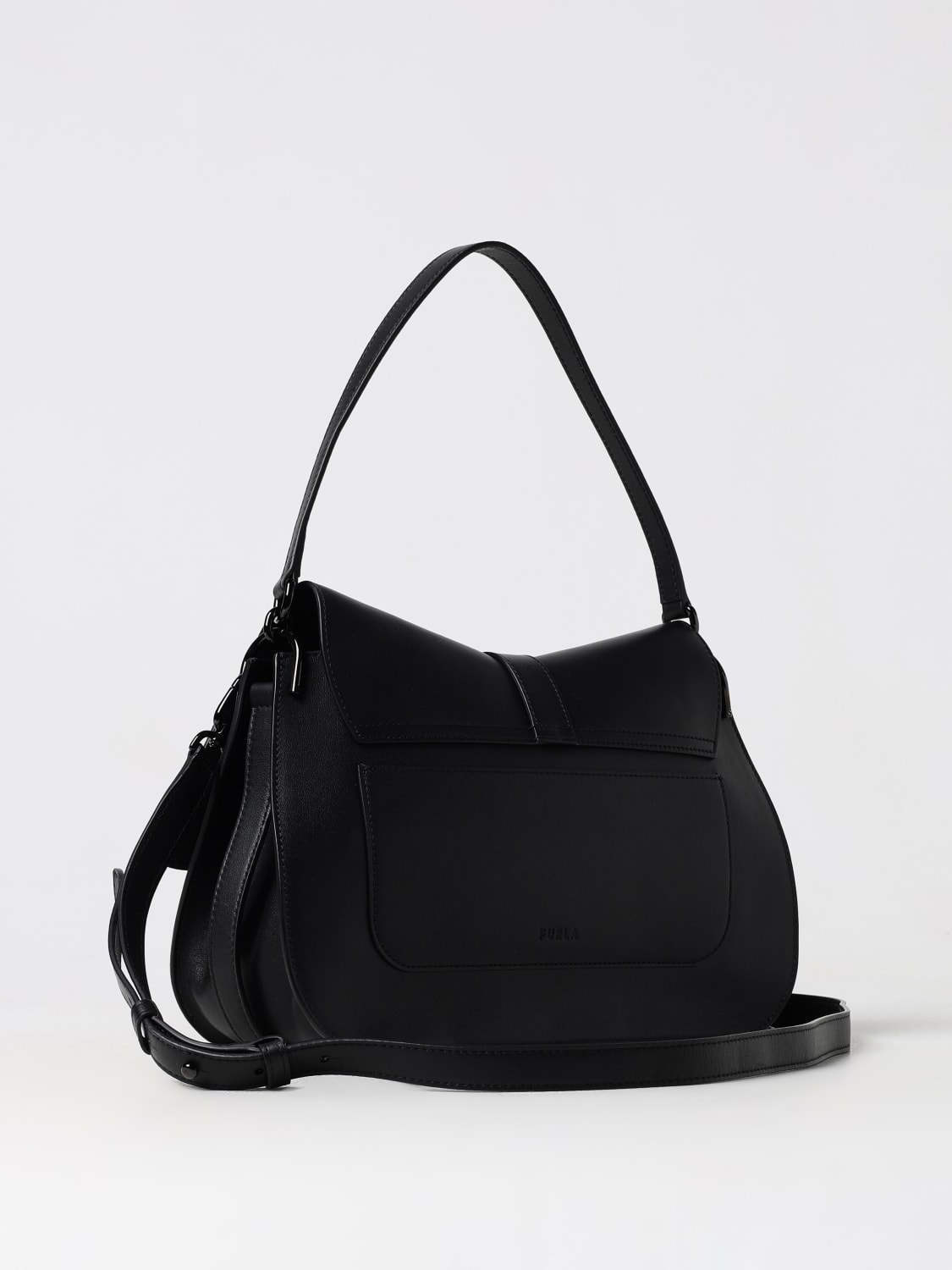 FURLA BORSA A SPALLA: Borsa Flow Furla in pelle , Nero - Img 2