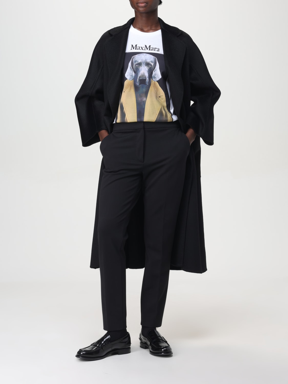 MAX MARA: Coat woman - Black | Max Mara coat 2421016051600
