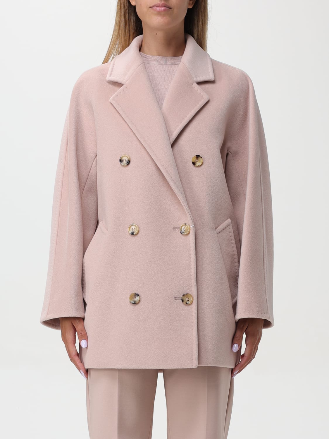 MAX MARA COAT: Coat woman Max Mara, Blush Pink - Img 1