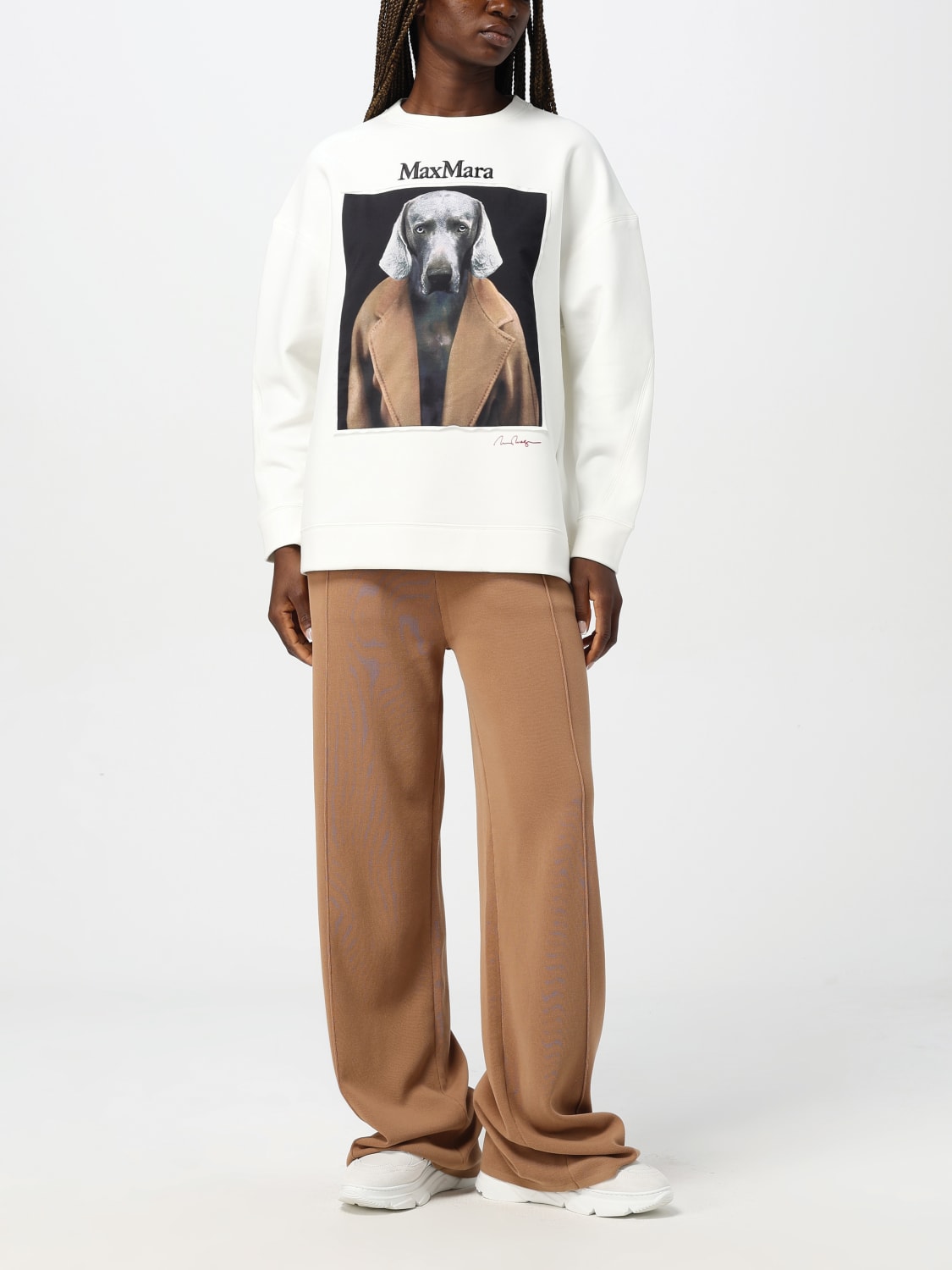 MAX MARA FELPA: Felpa Bacco x William Wegman Max Mara in cotone , Bianco 1 - Img 2