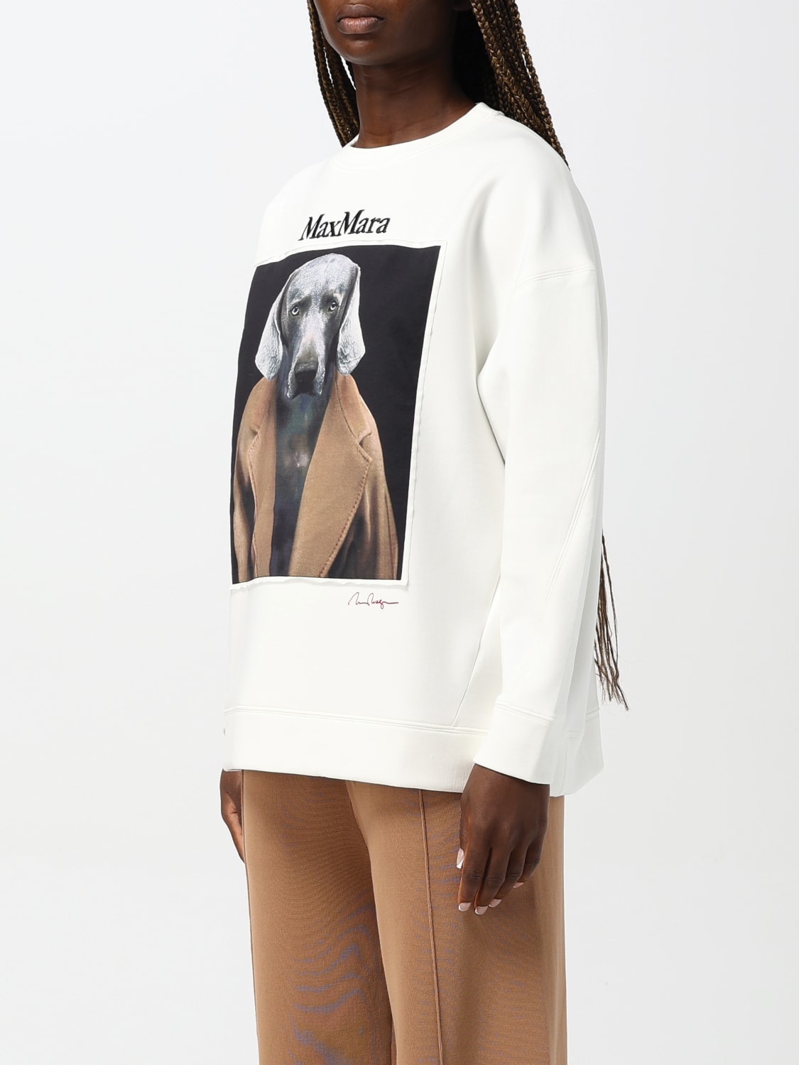 MAX MARA FELPA: Felpa Bacco x William Wegman Max Mara in cotone , Bianco 1 - Img 4