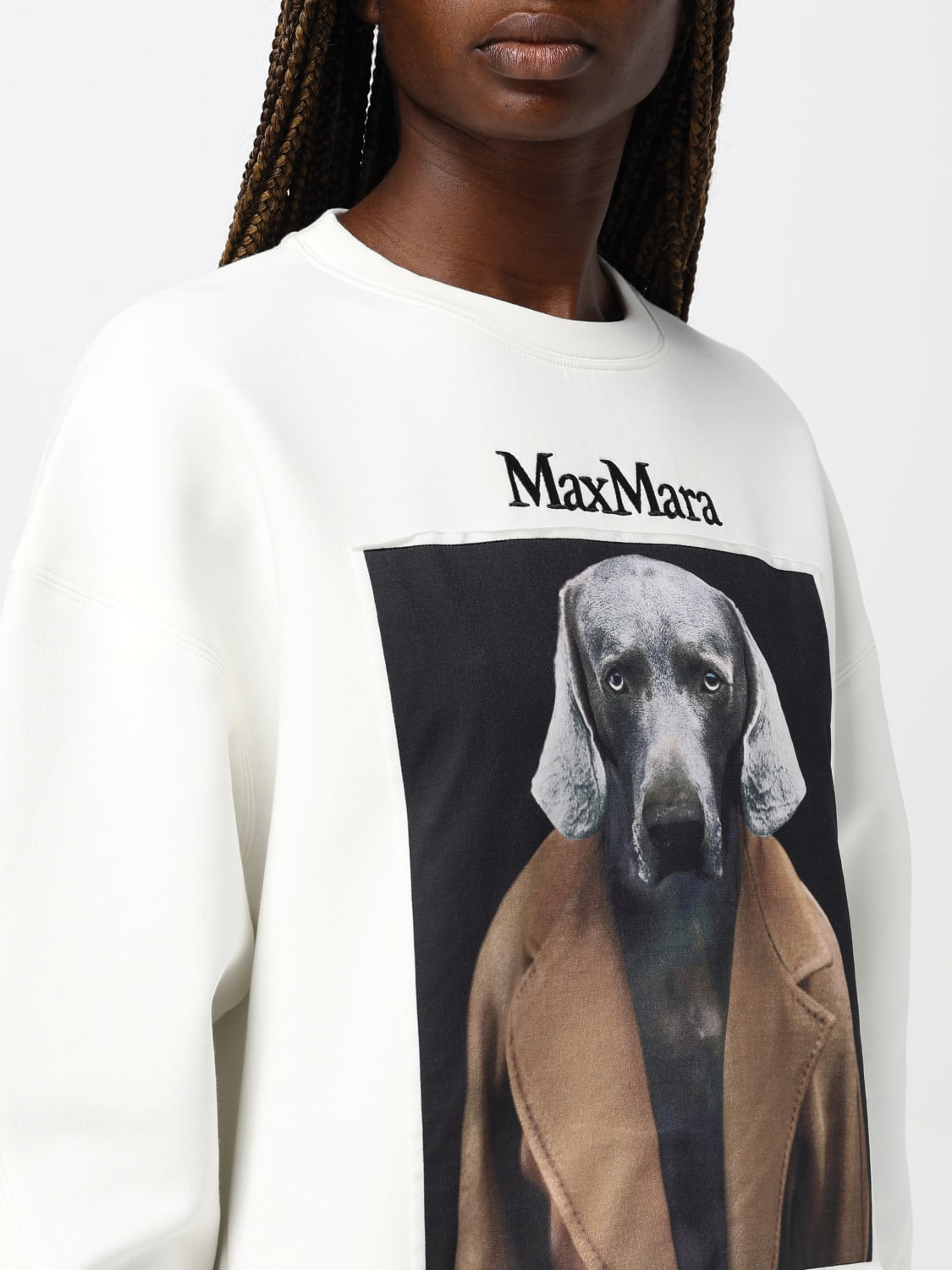 MAX MARA FELPA: Felpa Bacco x William Wegman Max Mara in cotone , Bianco 1 - Img 5