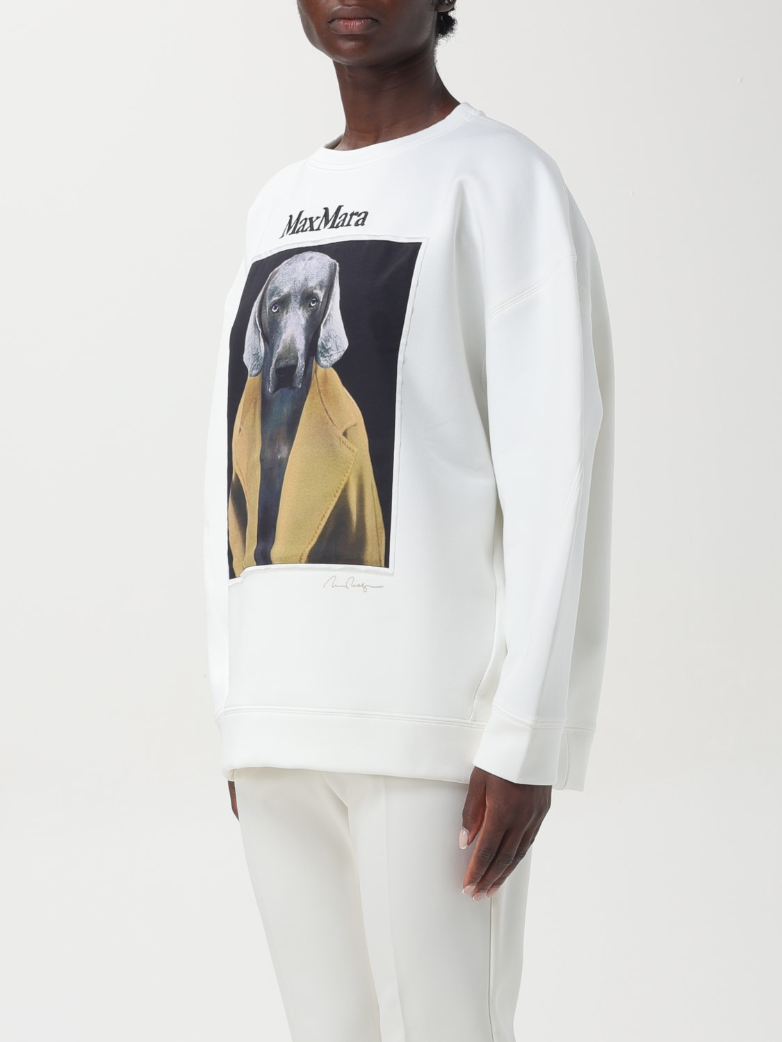 MAX MARA FELPA: Felpa Bacco x William Wegman Max Mara in cotone , Bianco 2 - Img 4