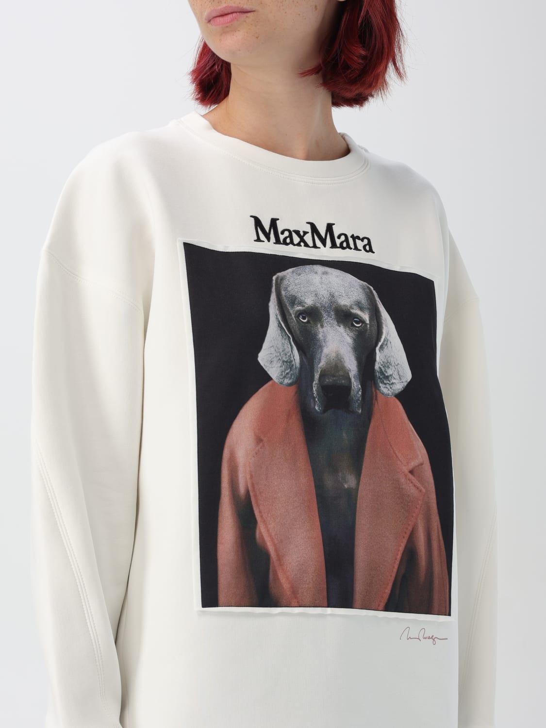 MAX MARA FELPA: Felpa Bacco x William Wegman Max Mara in cotone , Bianco 3 - Img 5