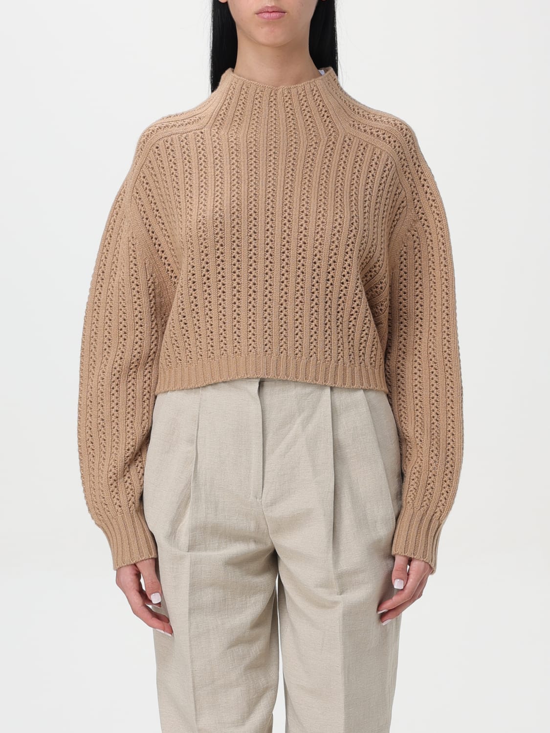 MAX MARA SWEATER: Sweater woman Max Mara, Camel - Img 1