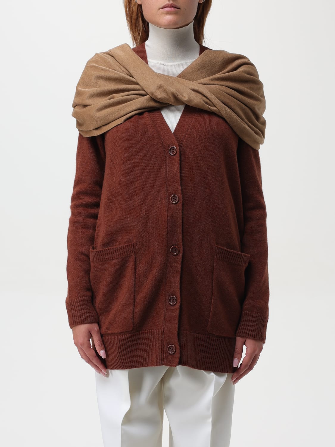 MAX MARA SCARF: Scarf woman Max Mara, Camel - Img 2