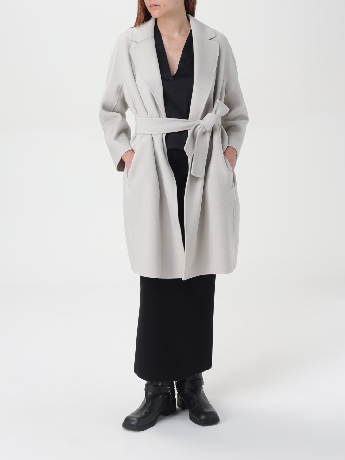 'S MAX MARA COAT: Coat woman 's Max Mara, Ice - Img 2