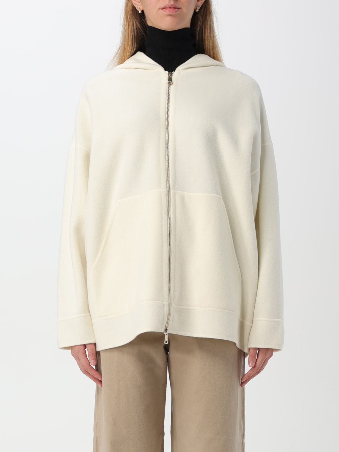 MAX MARA FELPA: Felpa in lana e cashmere Max Mara, Crema - Img 1