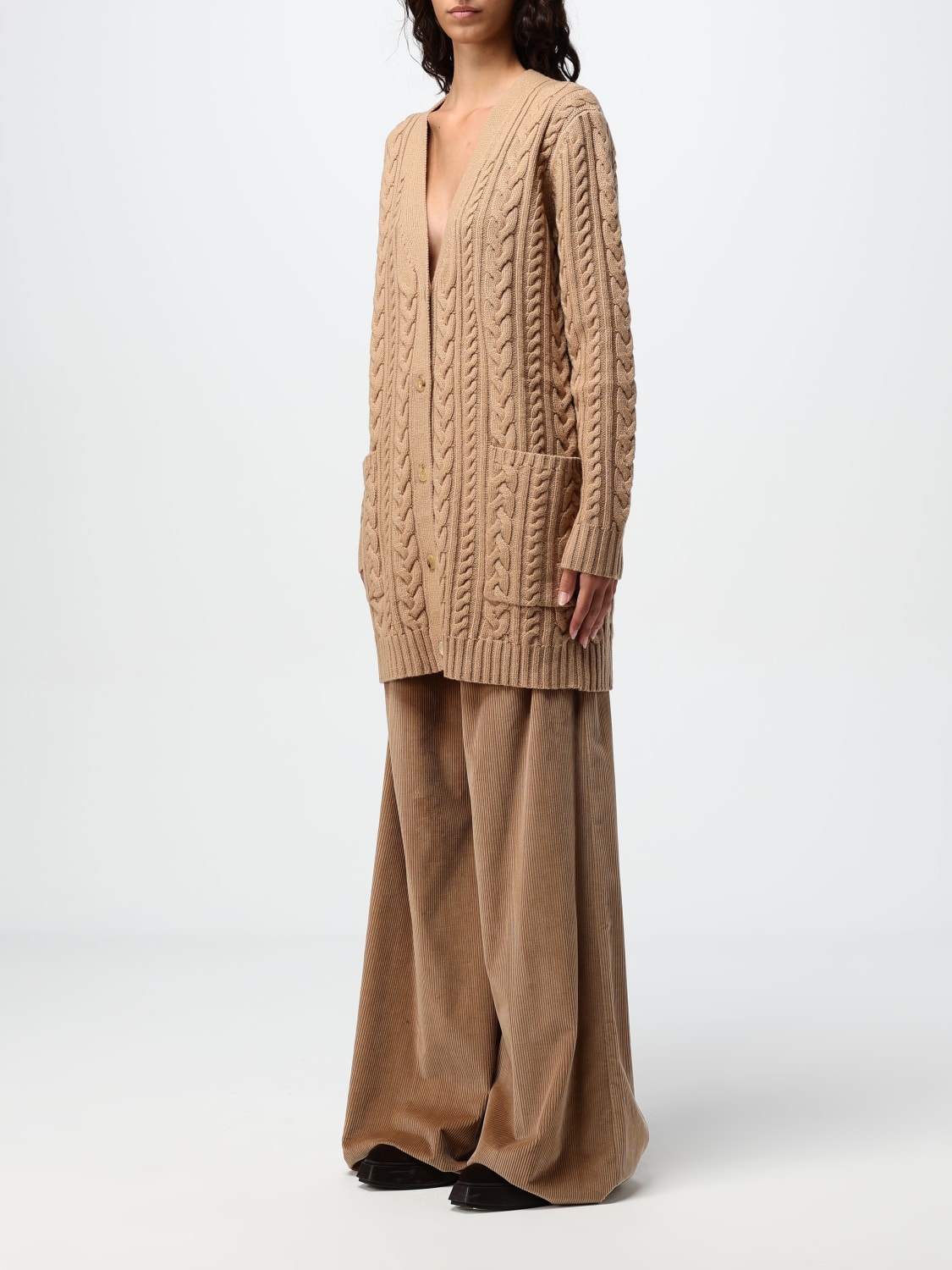 MAX MARA CARDIGAN: Sweater woman Max Mara, Camel - Img 4