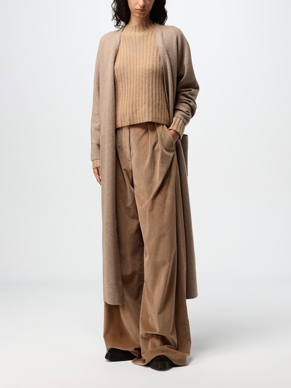 MAX MARA MAGLIA: Maglia a coste Max Mara, Marrone - Img 2