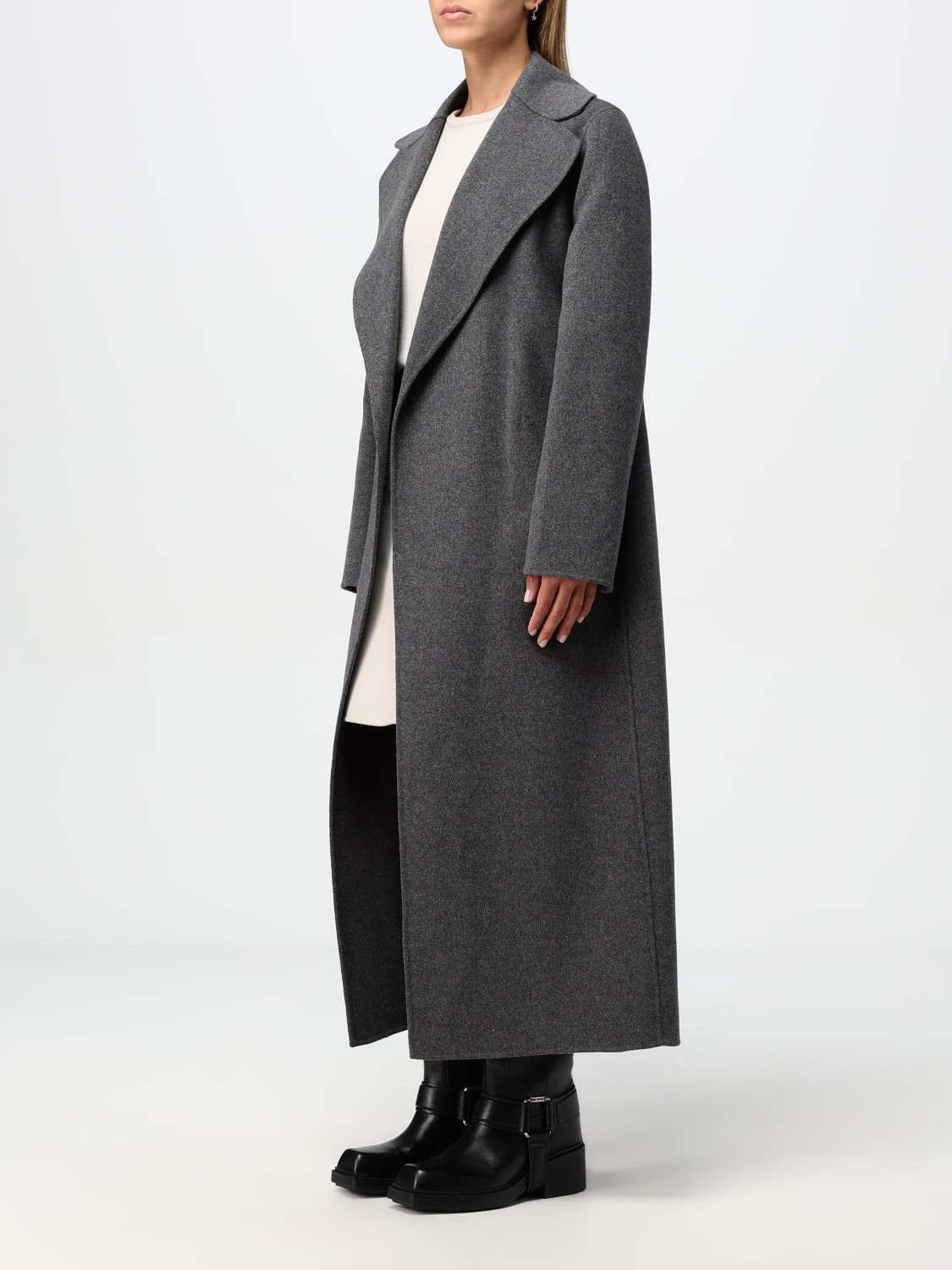 'S MAX MARA COAT: Coat woman 's Max Mara, Charcoal - Img 4