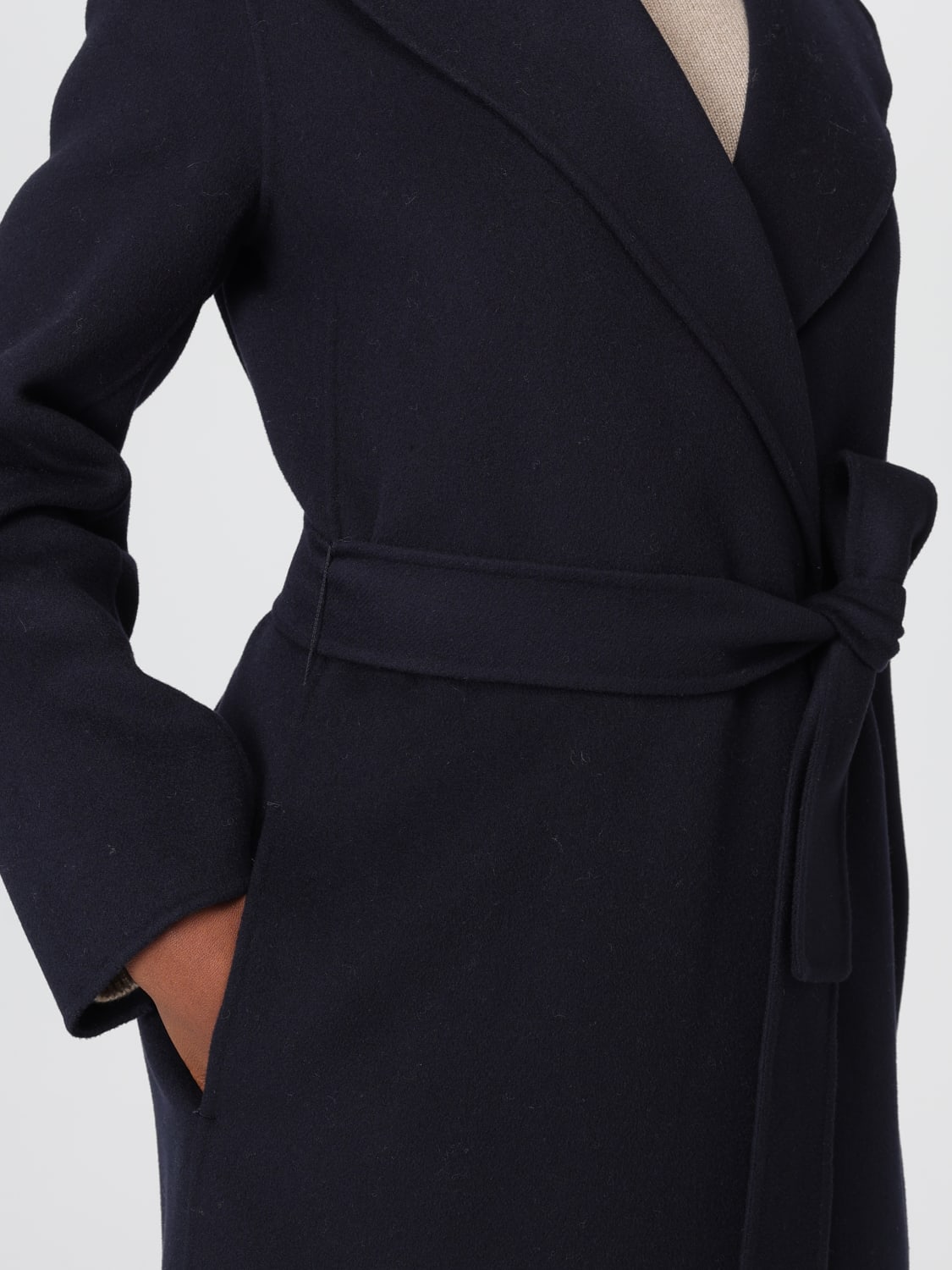 'S MAX MARA COAT: Coat woman 's Max Mara, Navy - Img 5